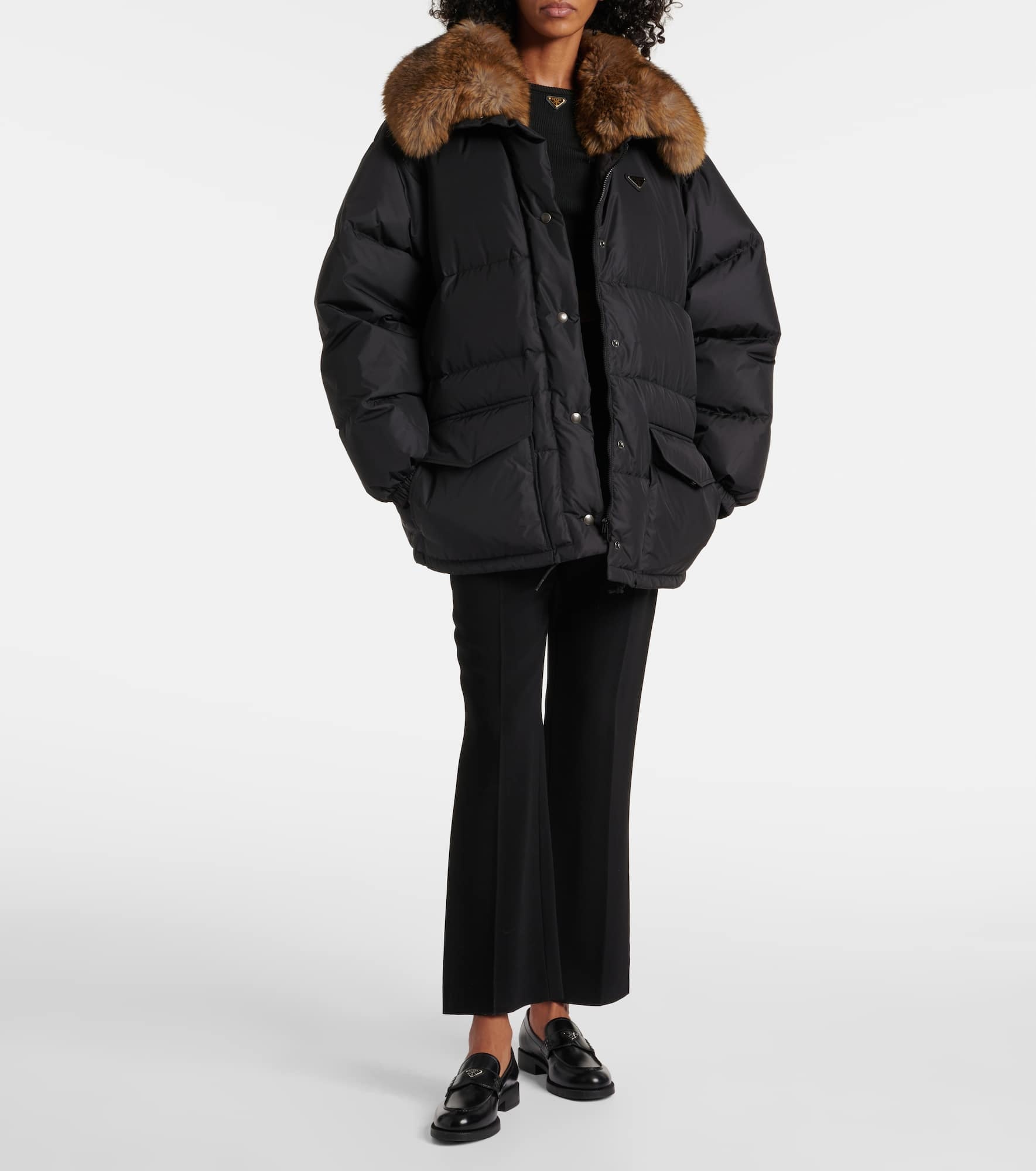 Faux fur-trimmed down jacket - 2
