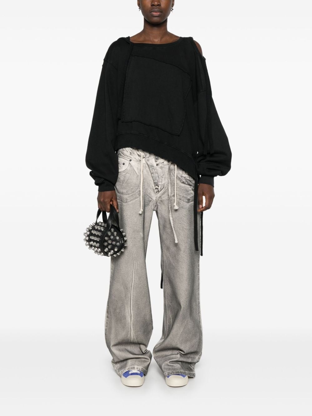 asymmetric-design hoodie - 2