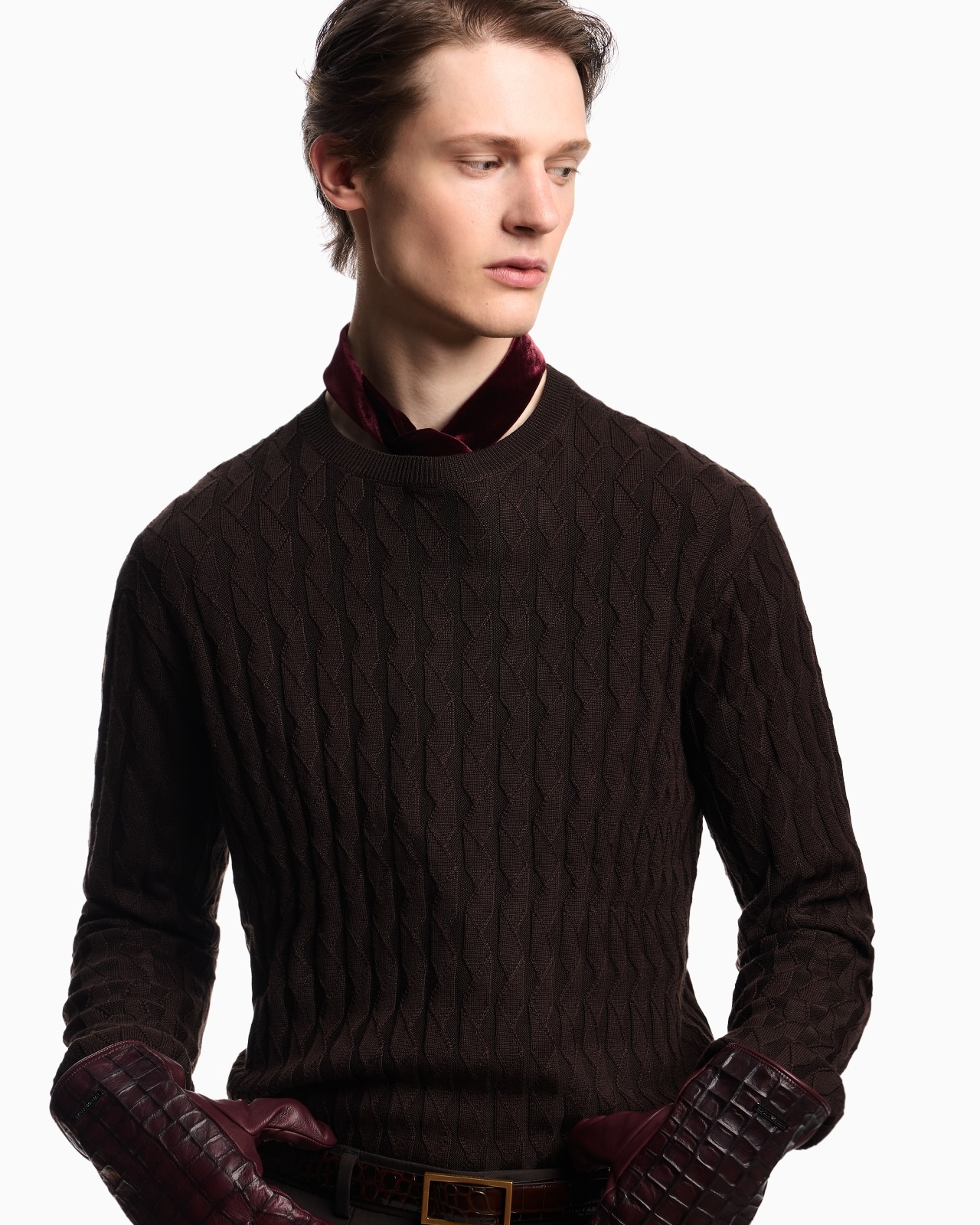 ASV LYOCELL-BLEND JUMPER IN AN EMBOSSED, PATTERNED STITCH - 5