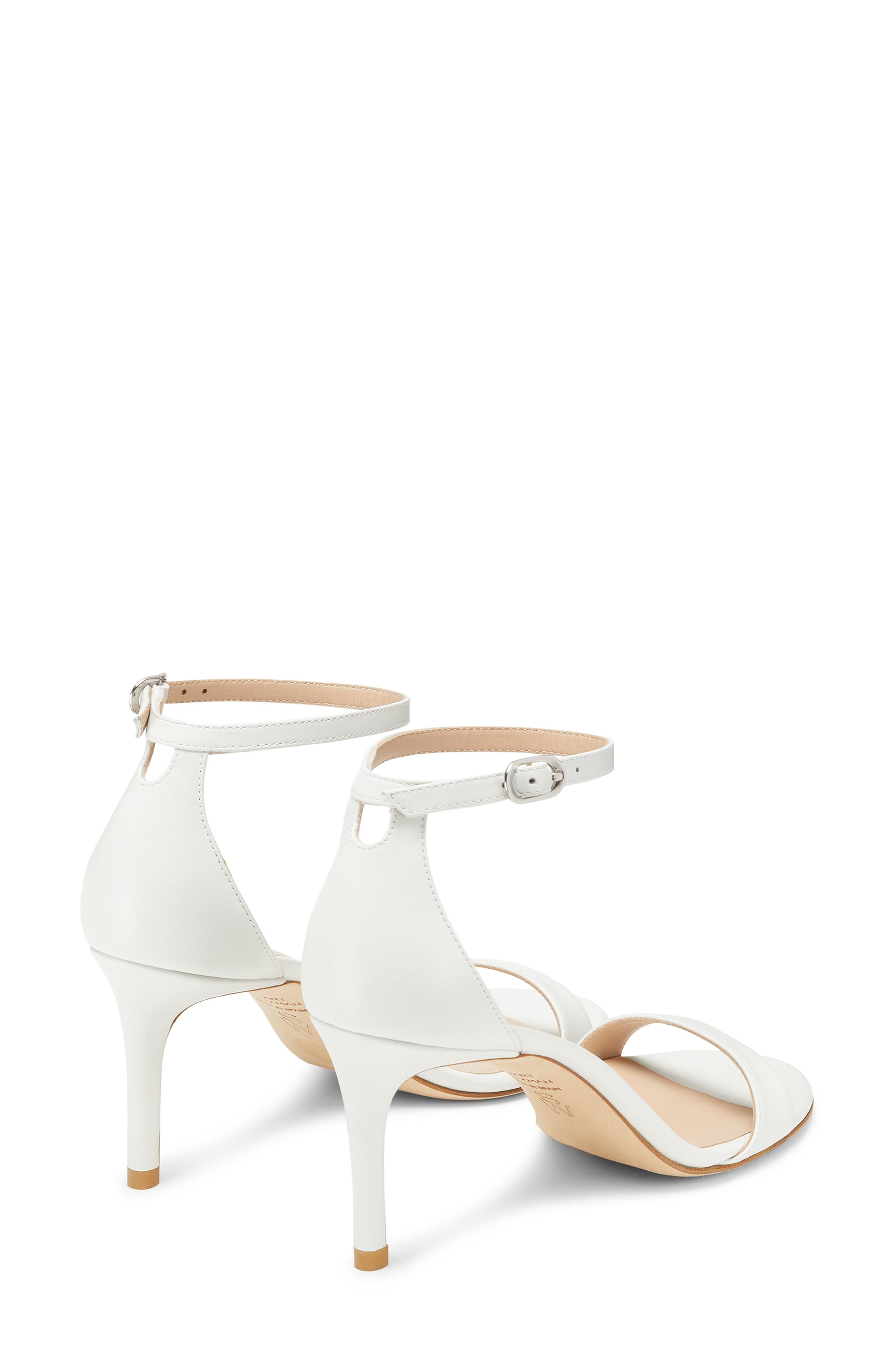 Stuart Weitzman Nudist II 75 Sandal in White at Nordstrom - 3
