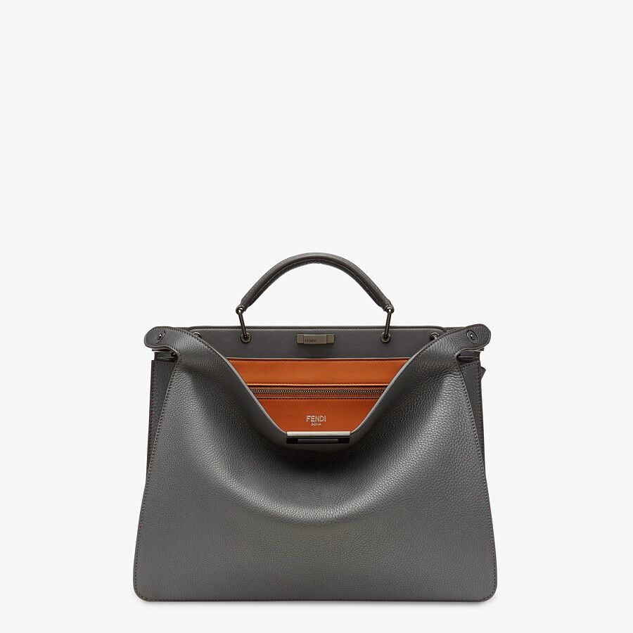 Gray leather bag - 1