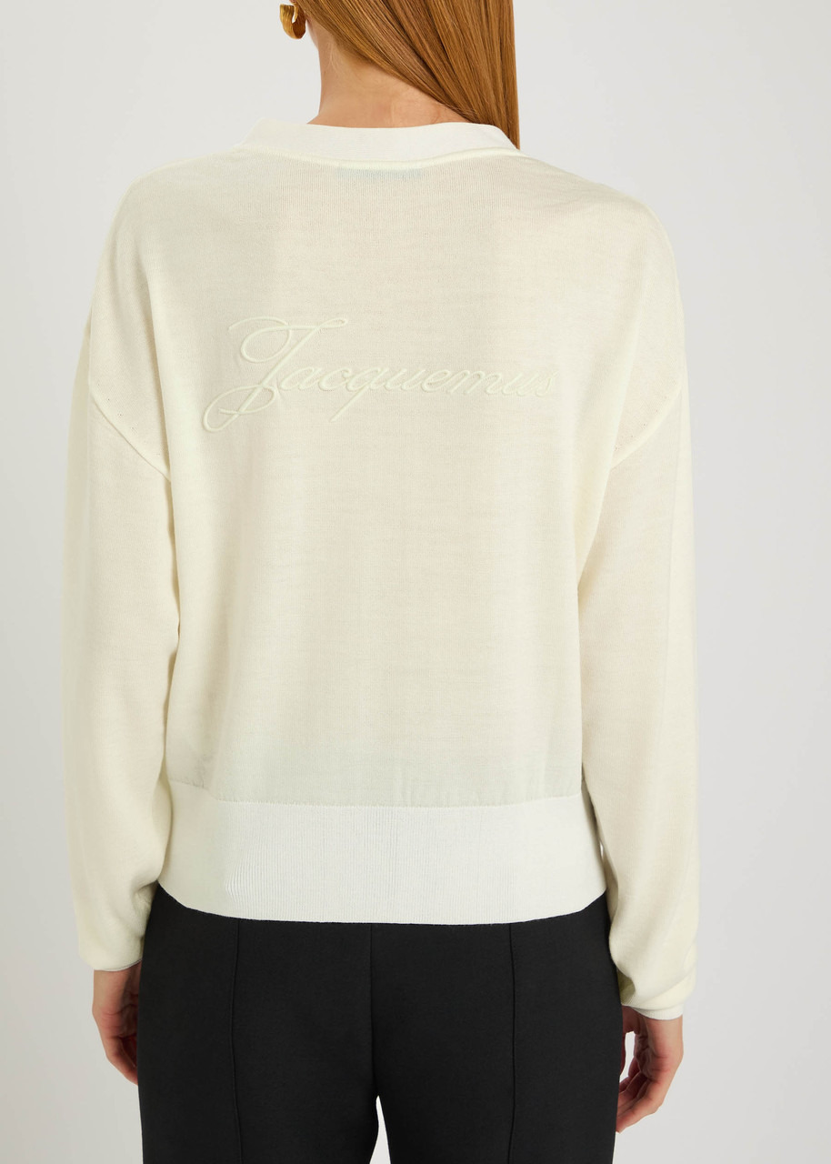 Jacquemus Le Cardigan Brode Logo-embroidered Wool-blend Cardigan - 3