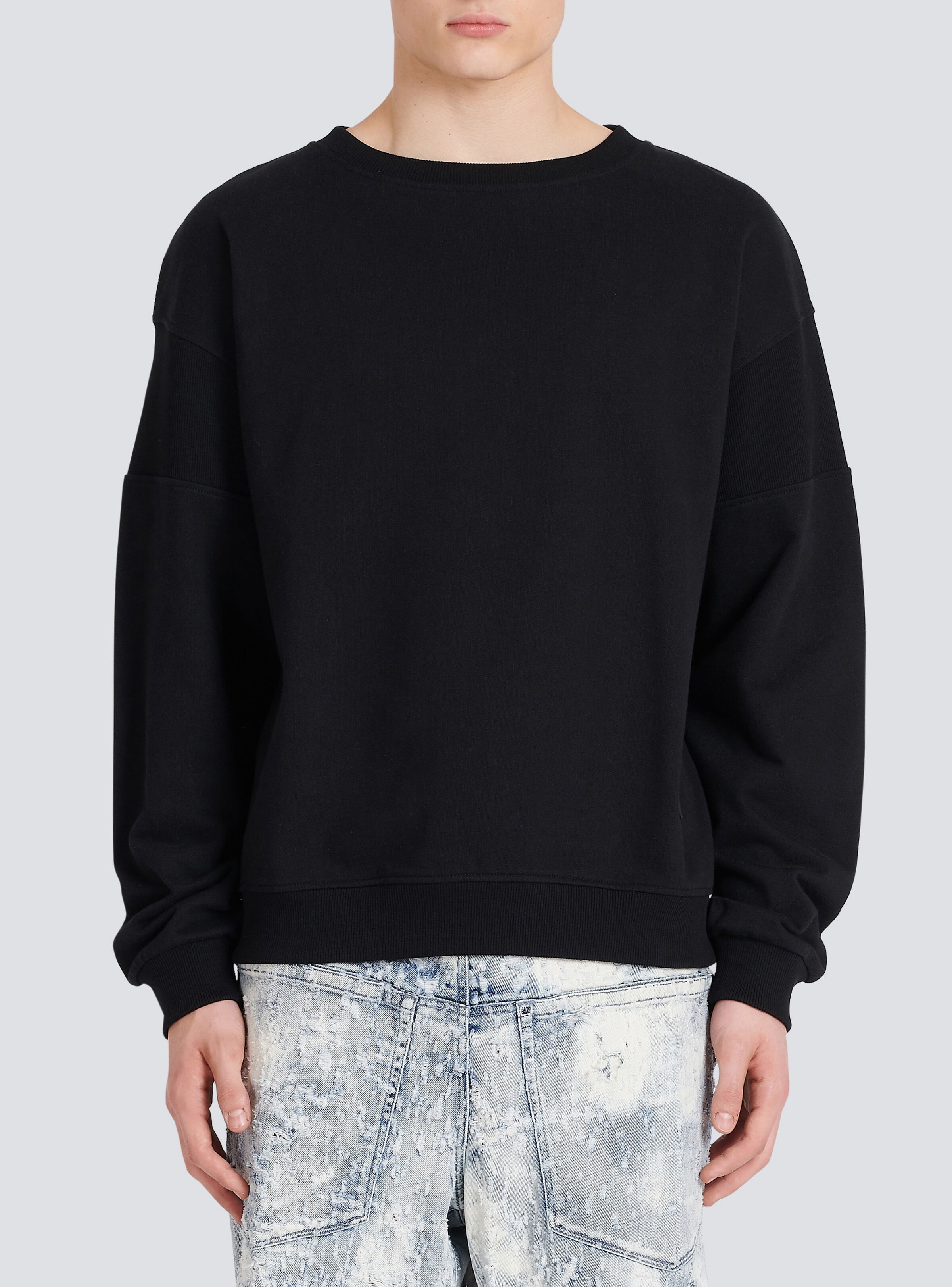 Eco-designed cotton sweatshirt with Balmain logo print - 6