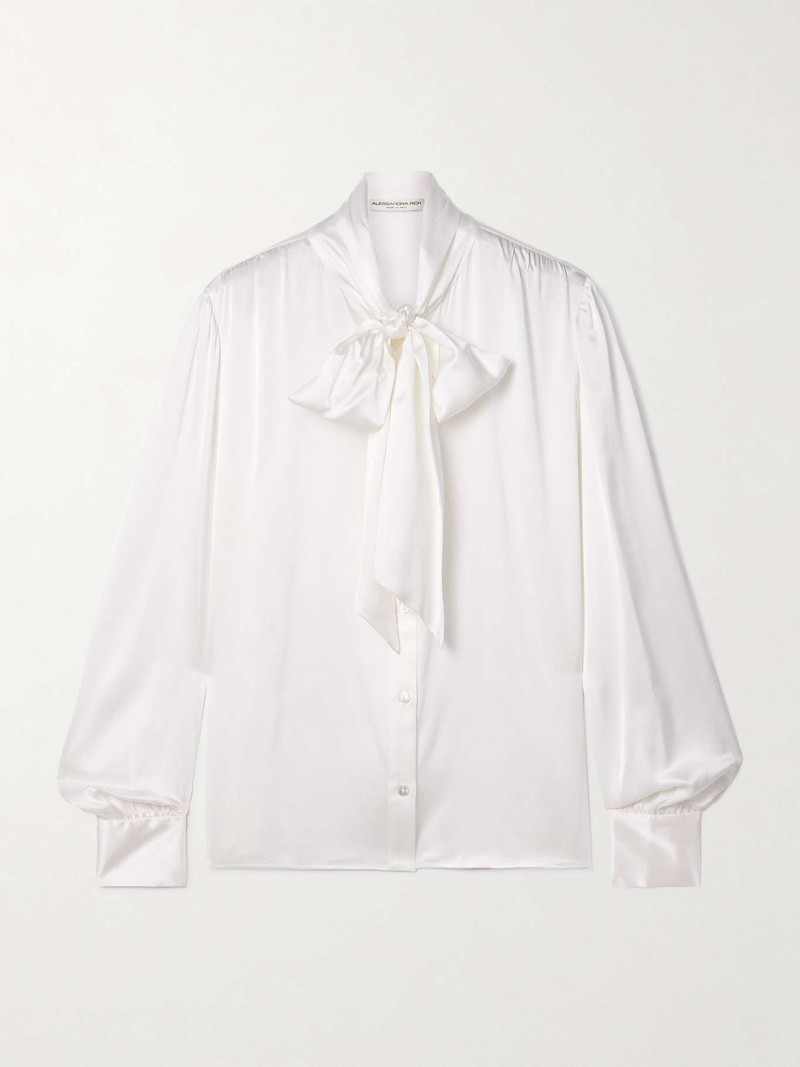 Pussy-bow silk-satin shirt 1