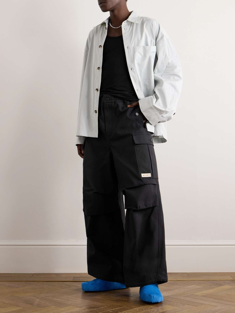 Marni Wide-Leg Cotton-Blend Gabardine Cargo Trousers outlook