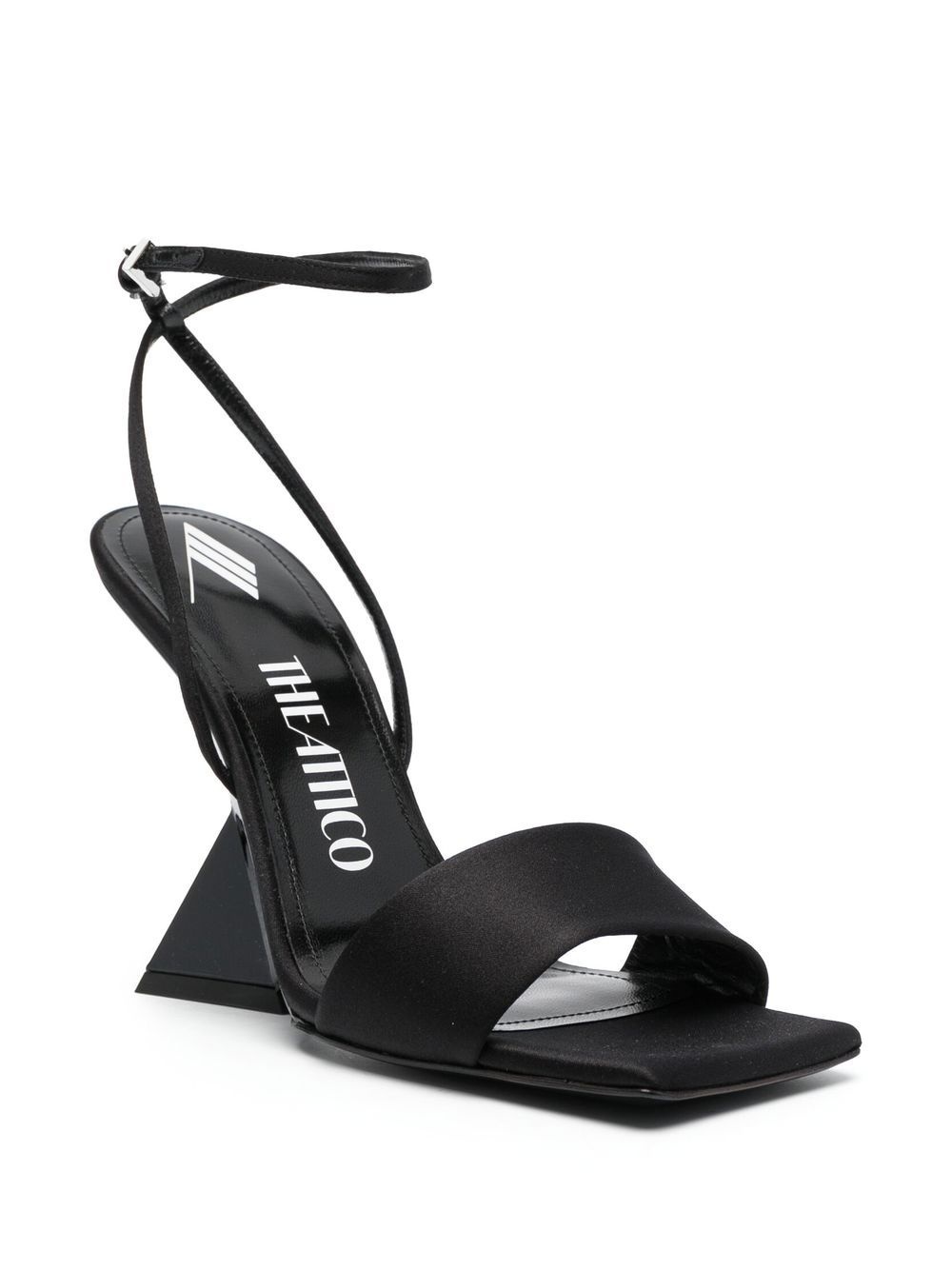 open-toe calf leather heels - 2