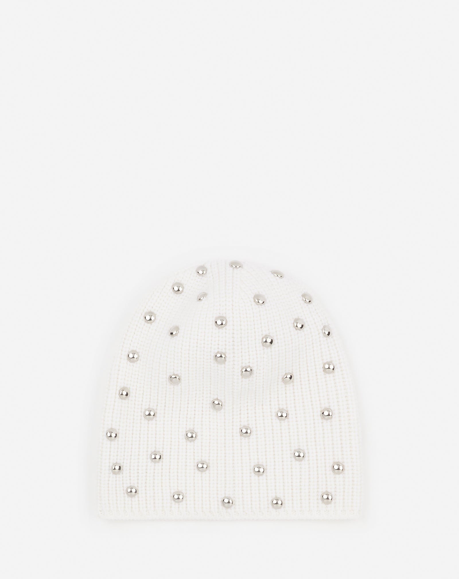 STUDDED WOOL KNIT BEANIE - 1