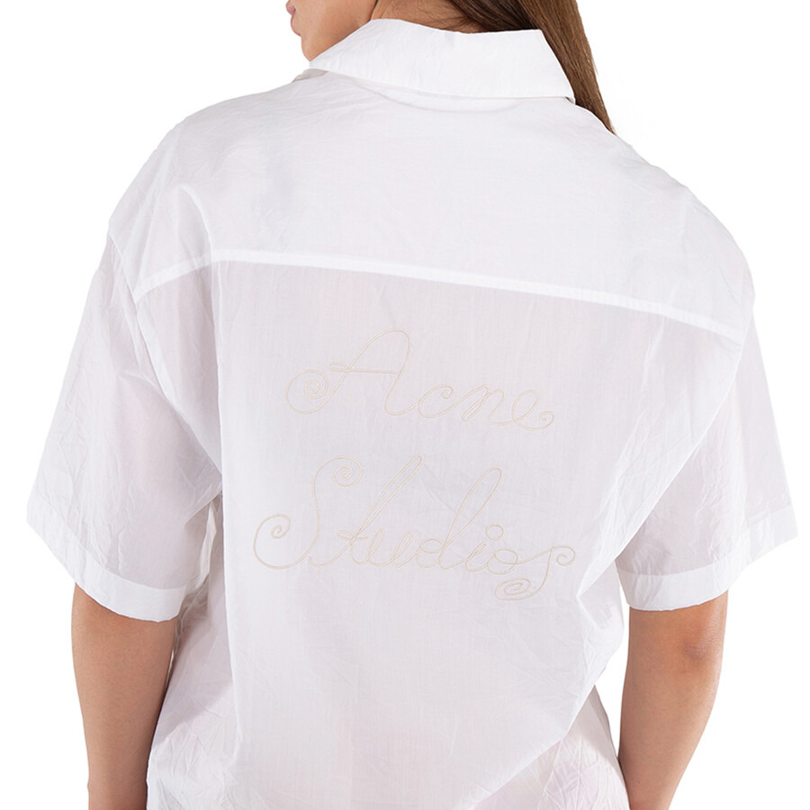 MM6  Maison Margiela Ladies White Short-Sleeve Cotton Shirt - 4