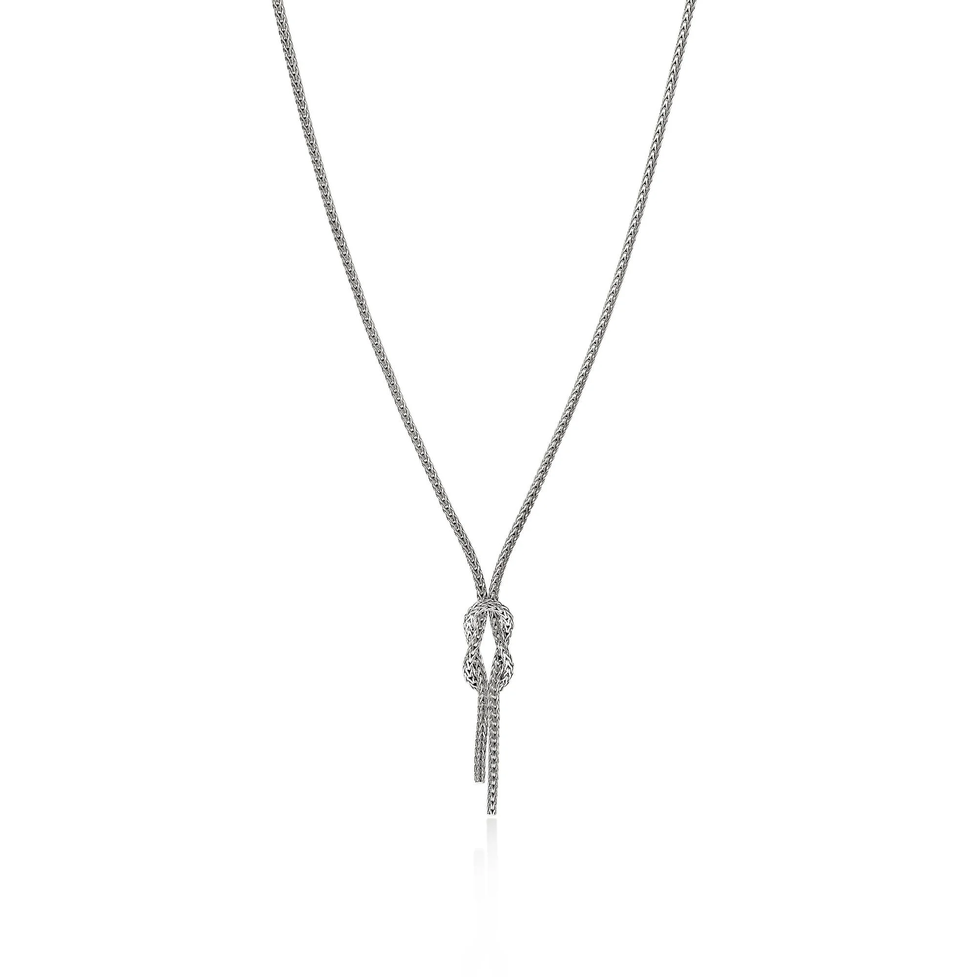 Love Knot Y Necklace, Sterling Silver, 1.8MM - 1