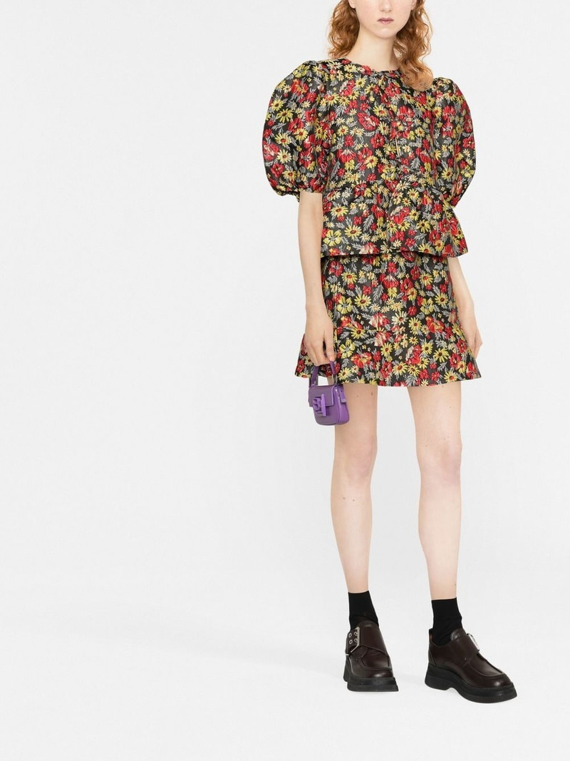 GANNI floral-print skirt outlook