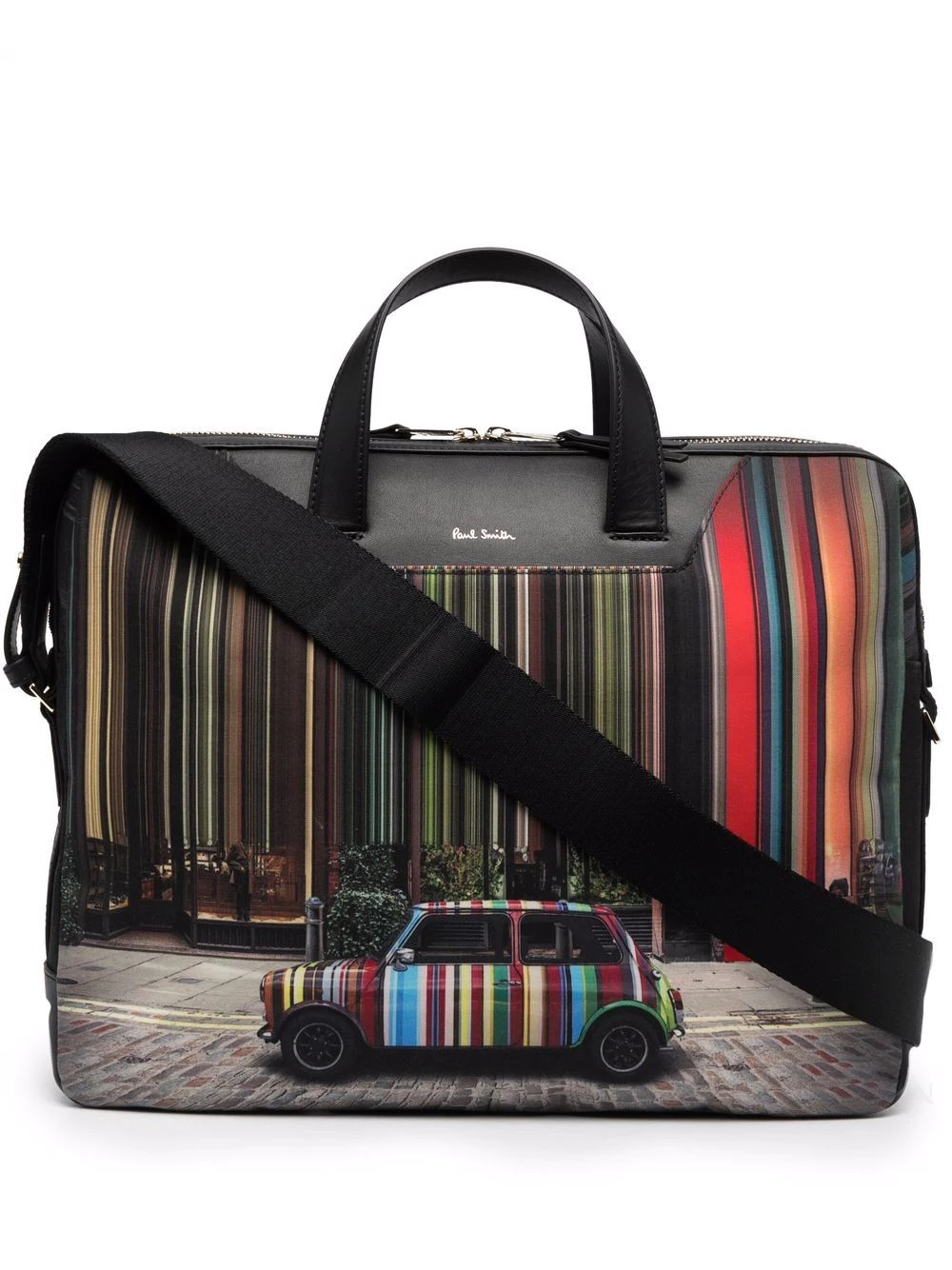 stripe-print laptop bag - 1