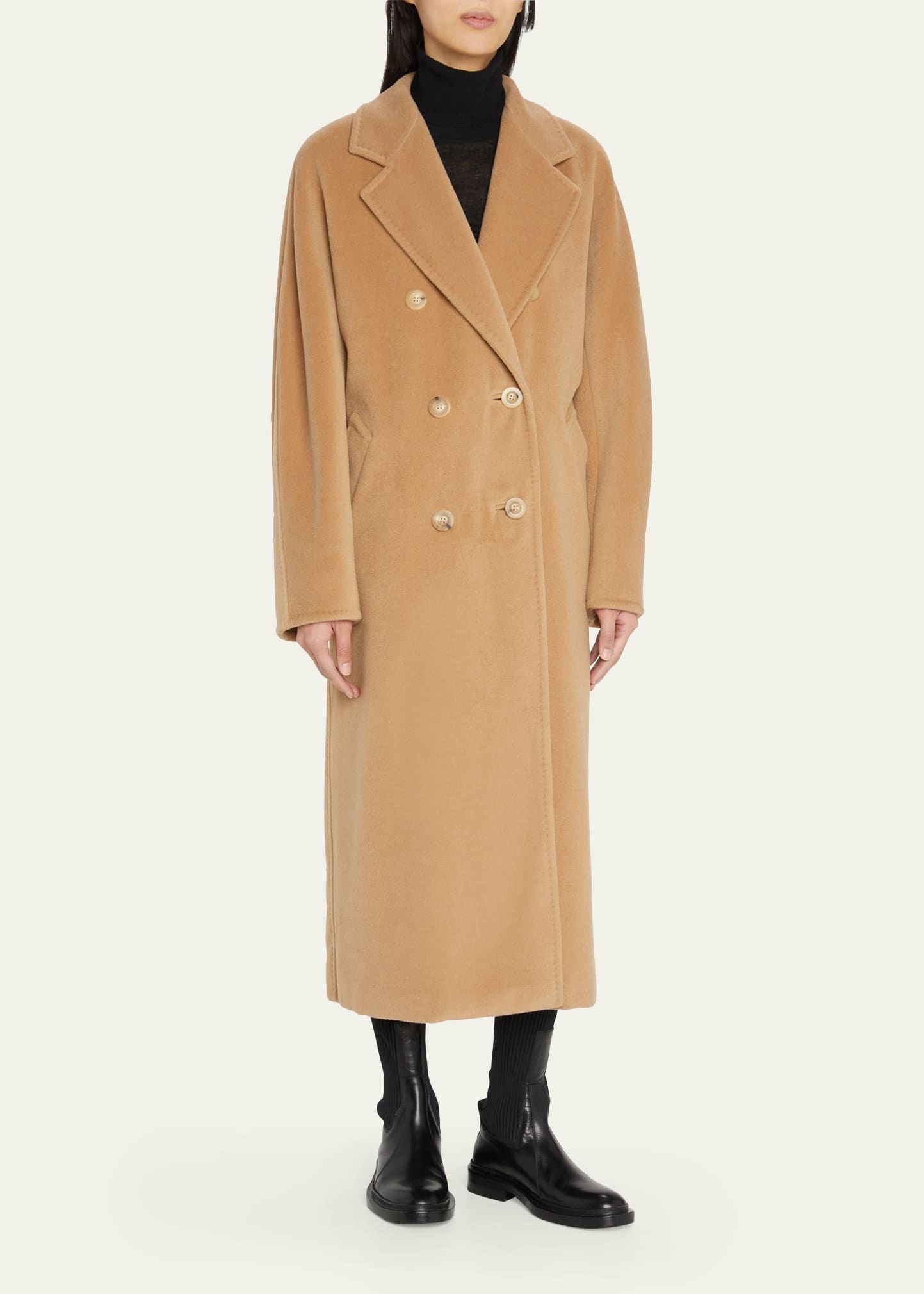 Wool-Cashmere Double-Breasted Madame Coat - 4