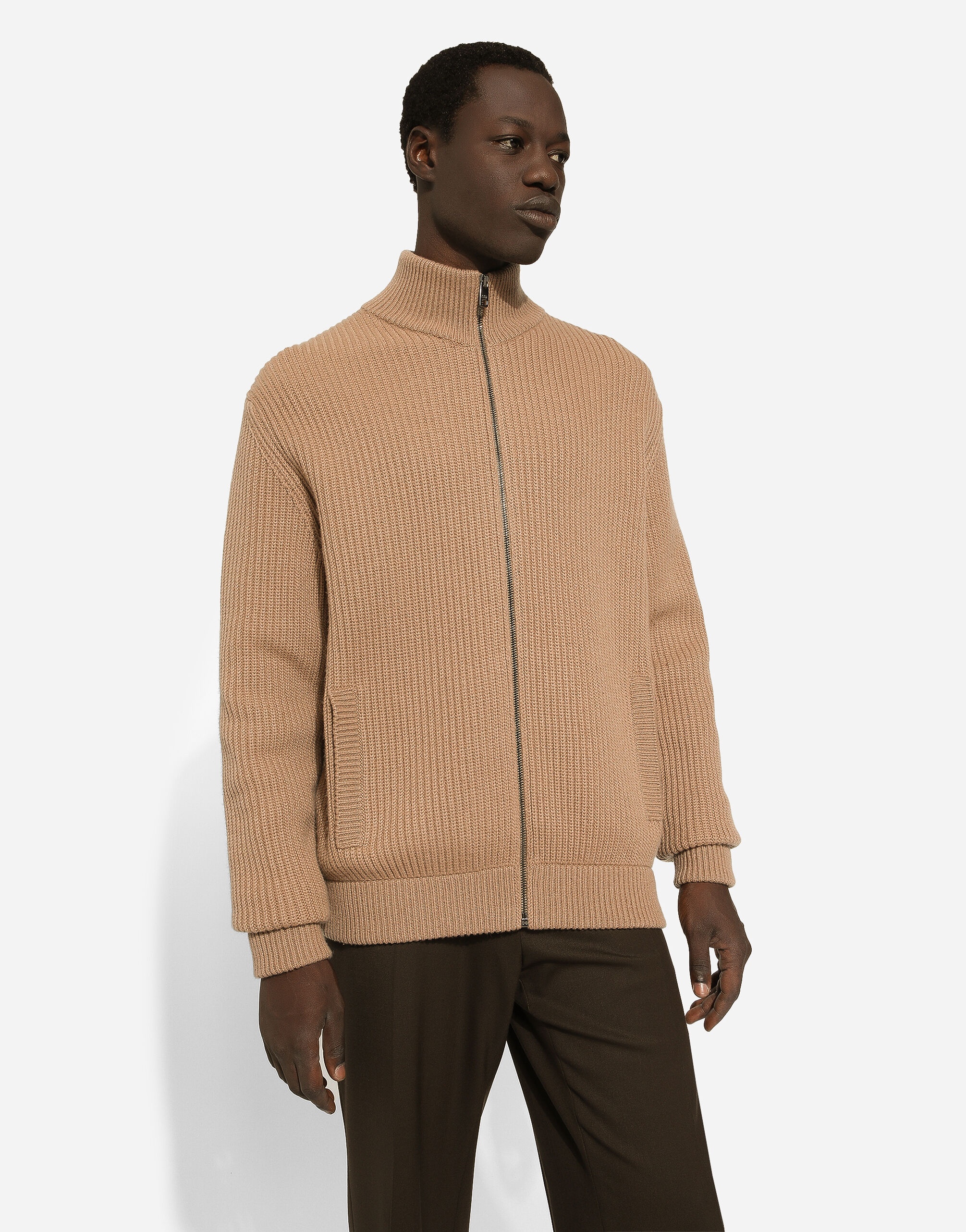 Zip-up cashmere sweatshirt with high neck - 4