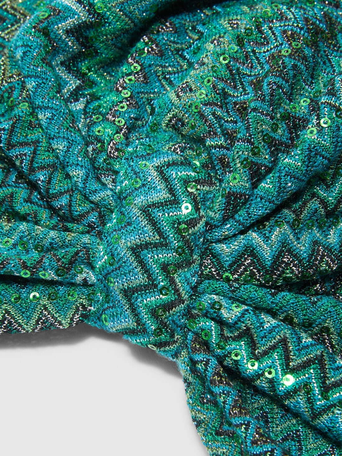 Zig zag lamé viscose turban with sequins - 2