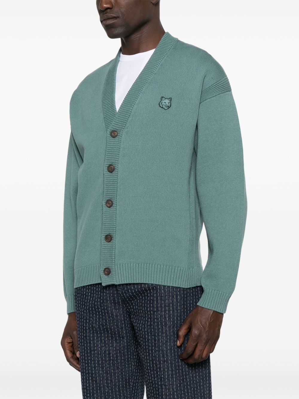 Bold Fox Head-patch cardigan - 3