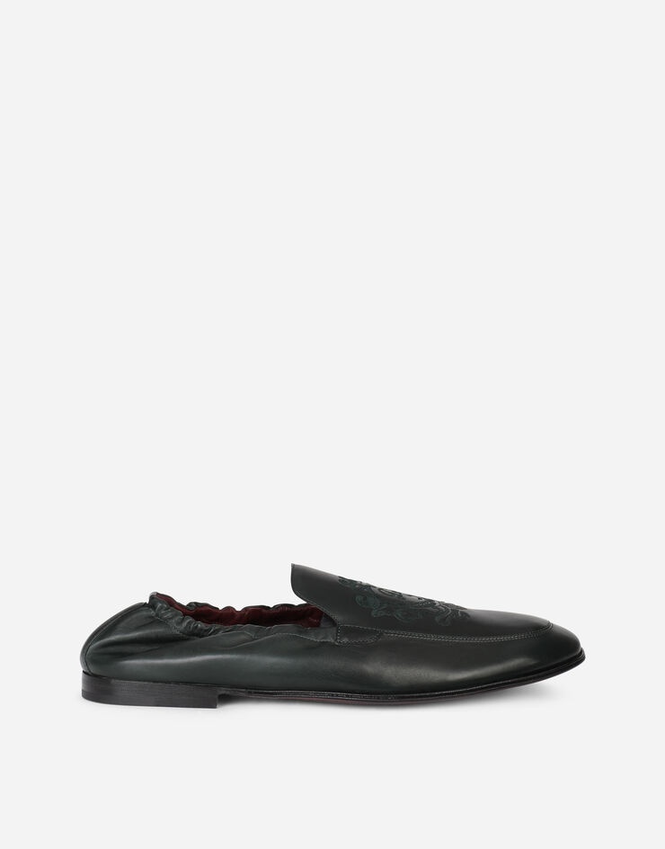 Calfskin loafers with DG coat of arms embroidery - 1