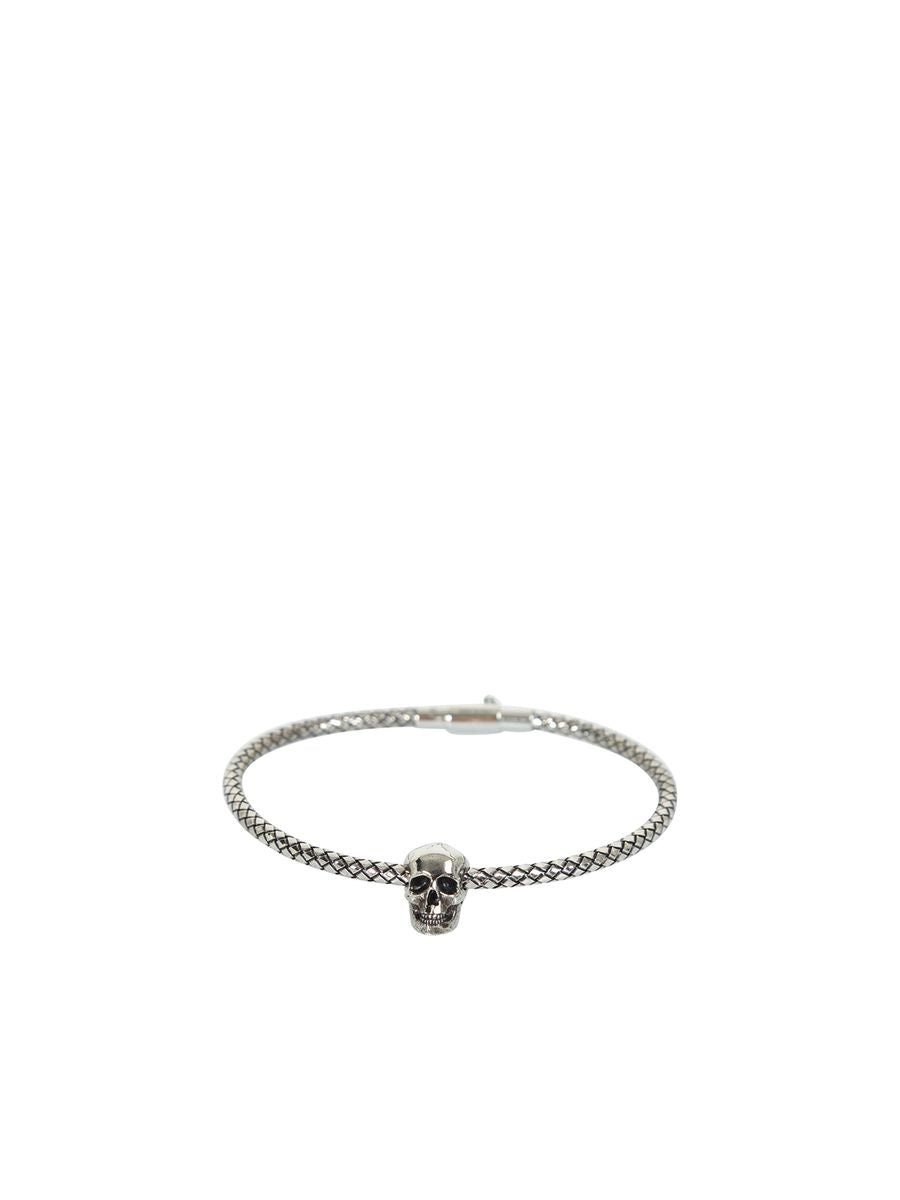 skull-charm woven bracelet - 1