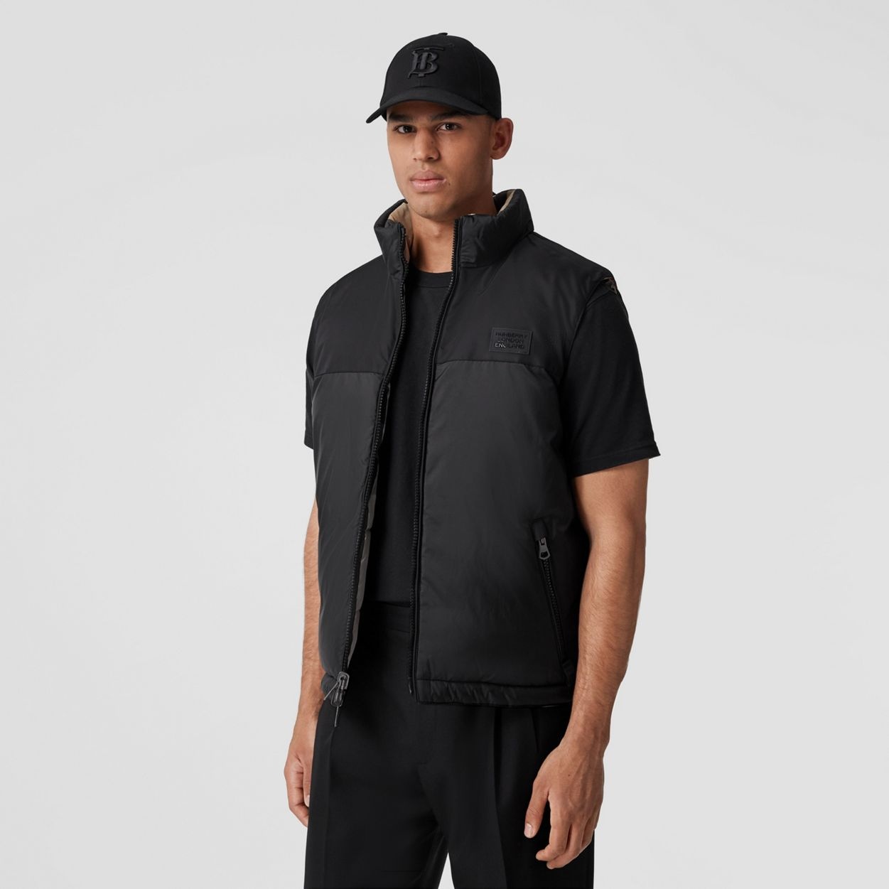 Reversible Check Nylon Puffer Gilet - 6