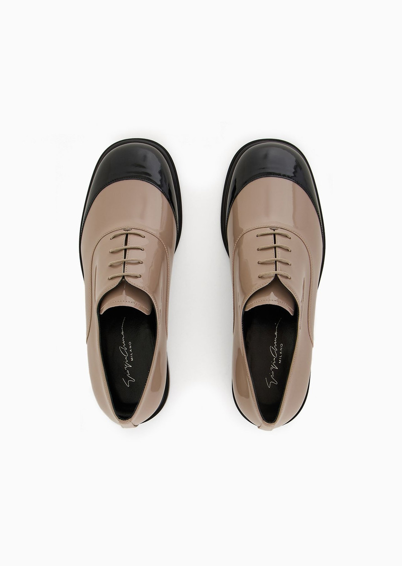 GIORGIO ARMANI Patent-leather Derby shoes outlook
