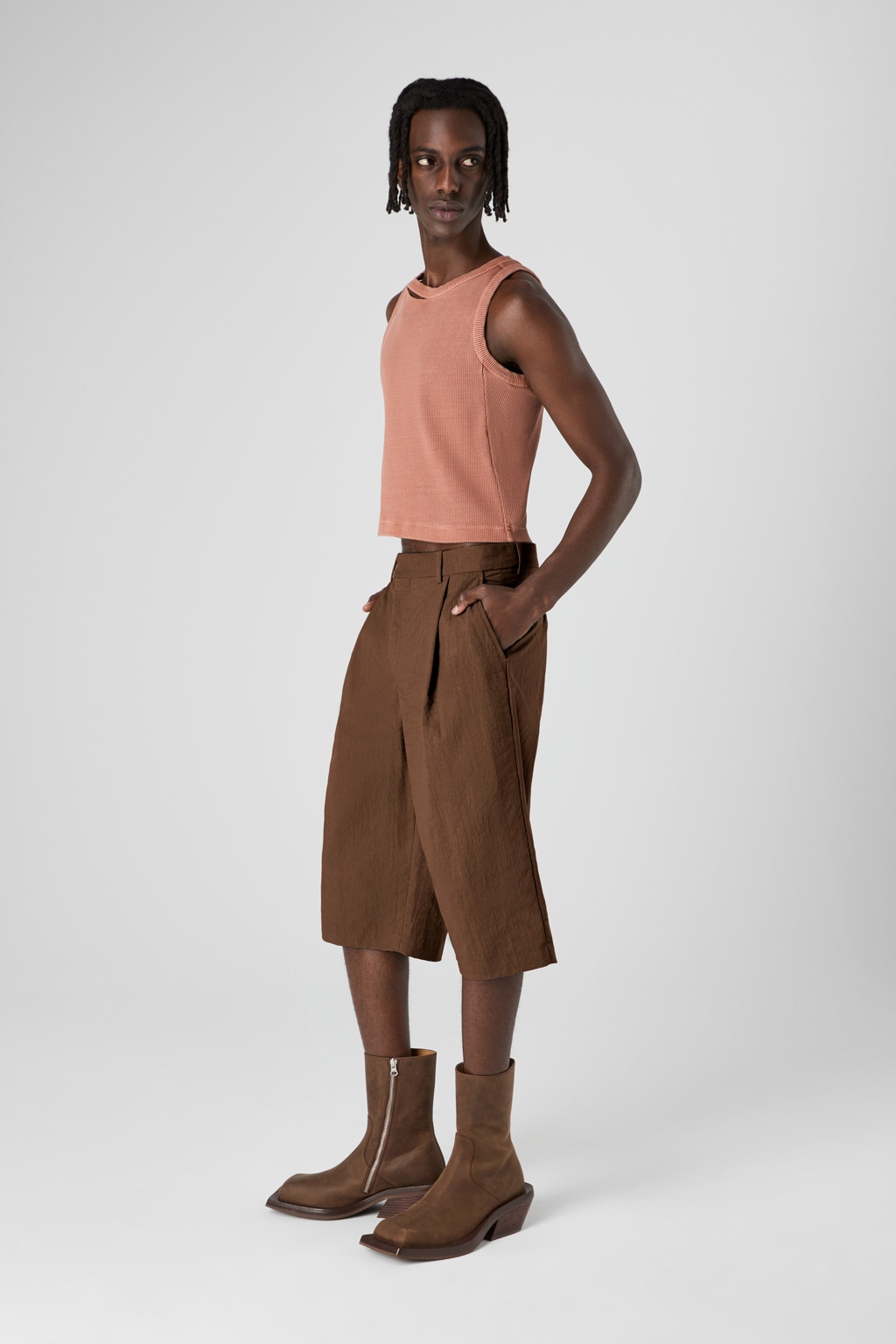Brown Technical Suit Shorts - 4