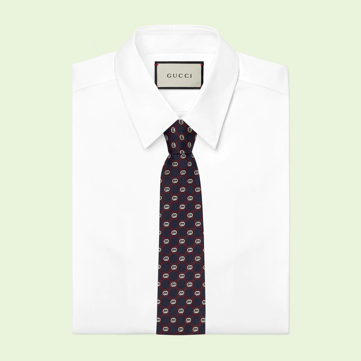 Interlocking G square chain silk jacquard tie - 2