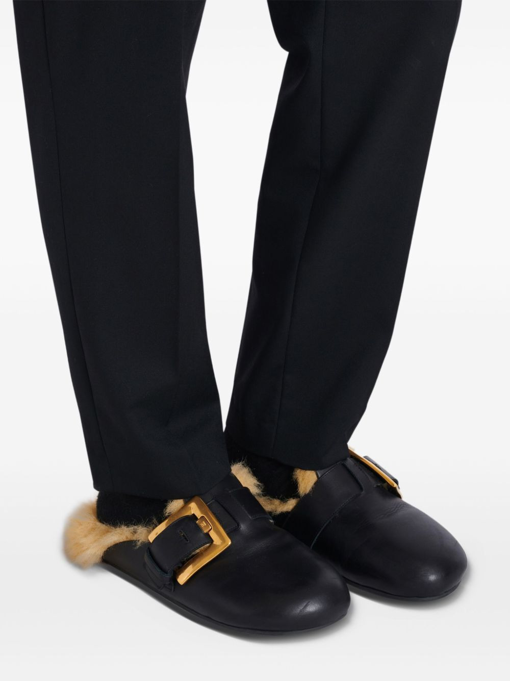 faux fur-lined mules - 7