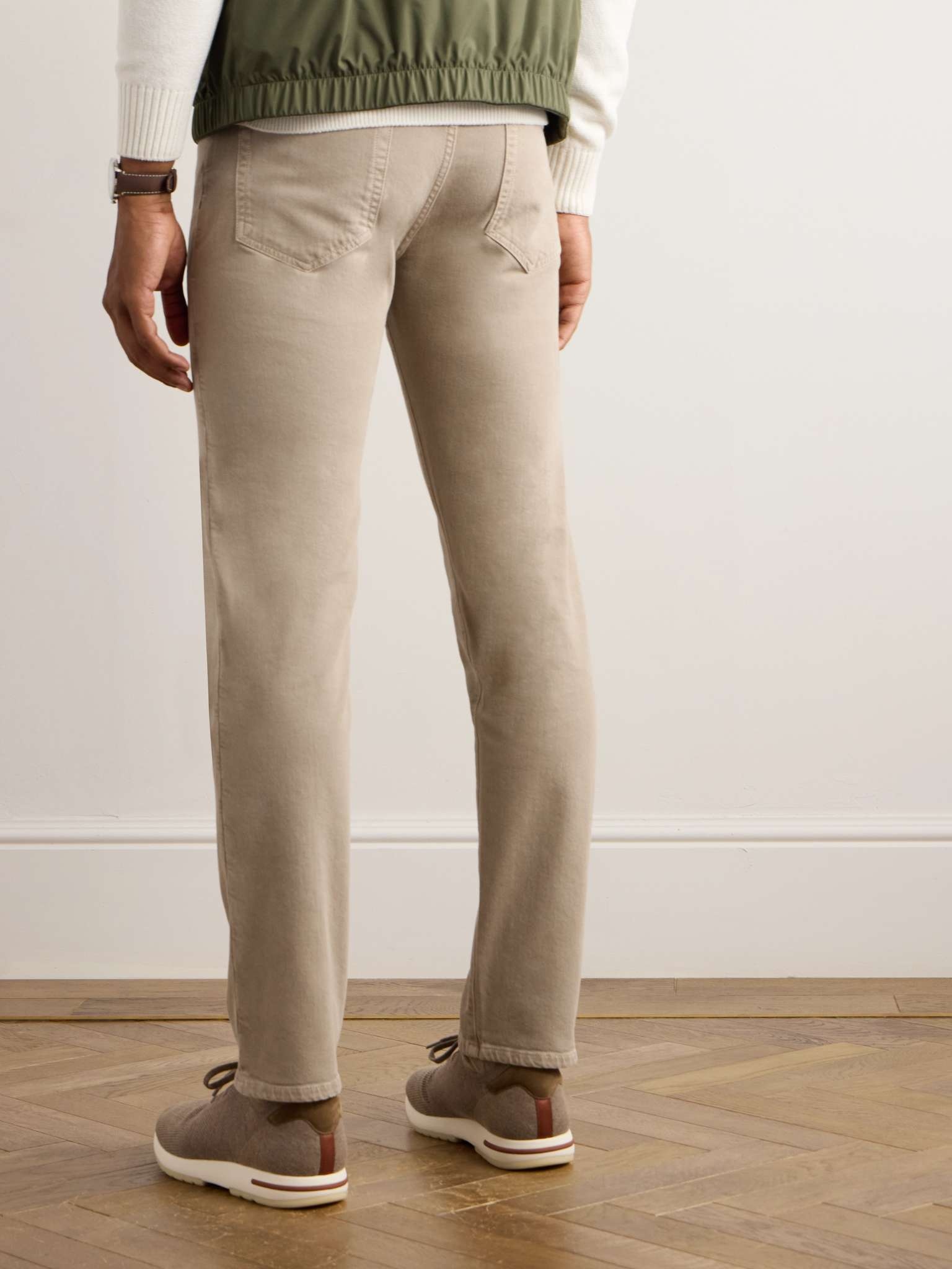 Quarona Slim-Fit Stretch-Cotton Twill Trousers - 4