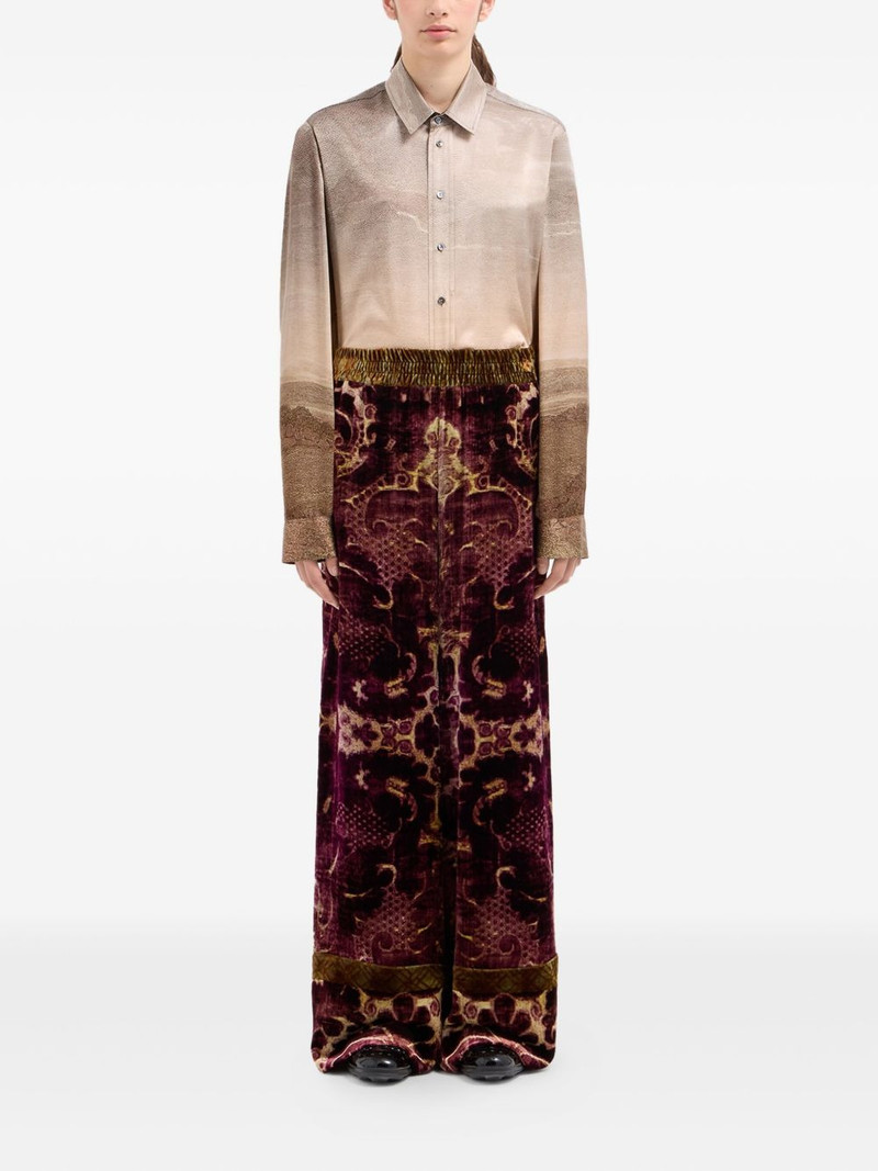 Pierre-Louis Mascia damask-print velvet trousers outlook