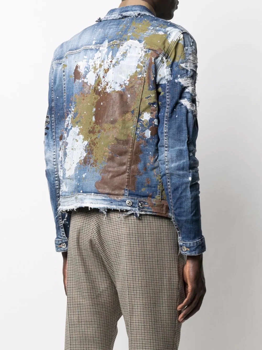 distressed-effect denim jacket - 4