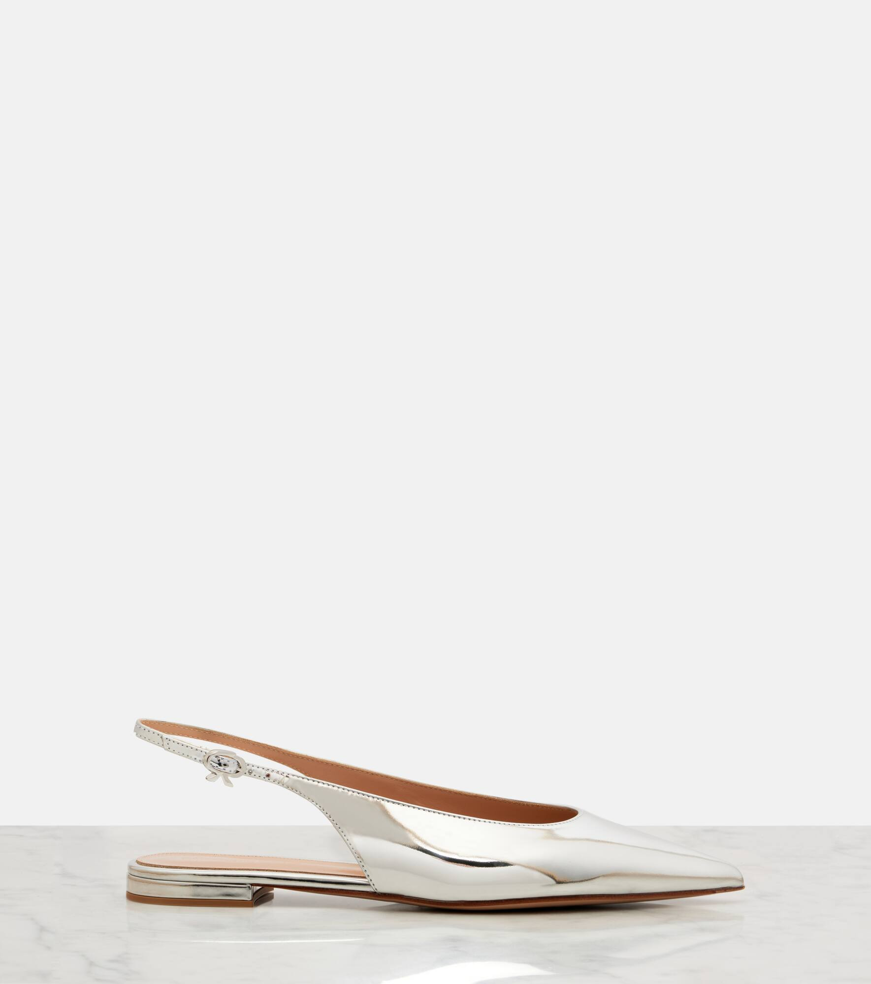 Robbie metallic leather slingback flats - 4
