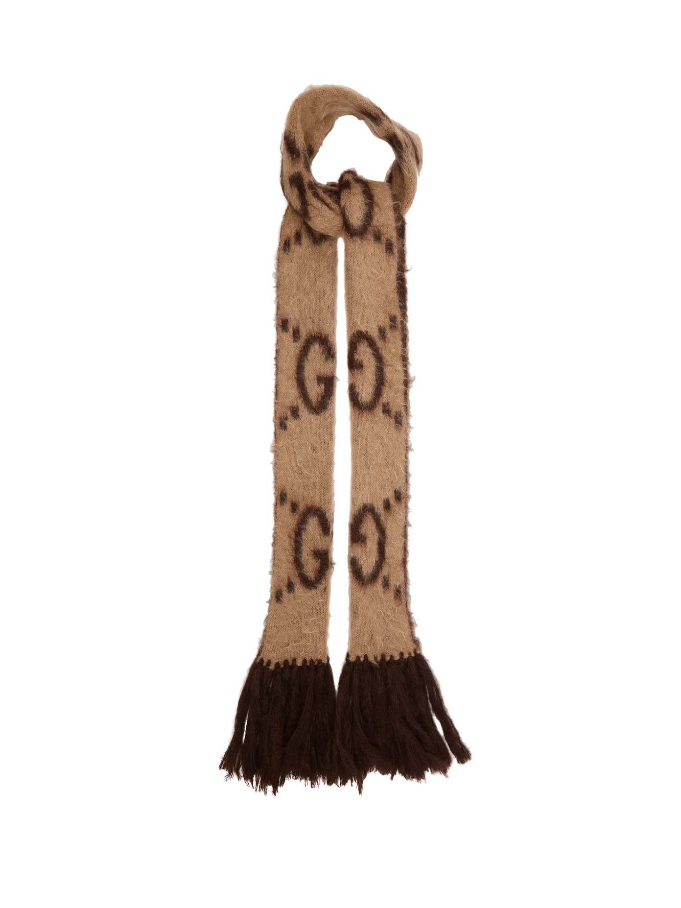 GG logo-jacquard mohair-blend scarf - 1