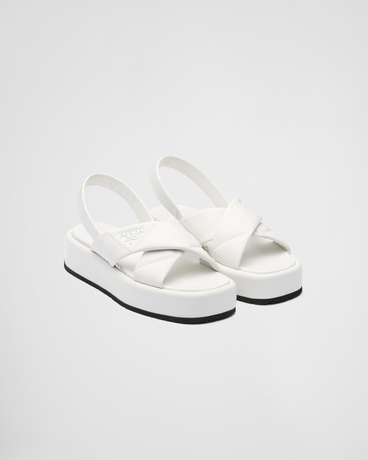 Quilted nappa leather flatform sandals - 2