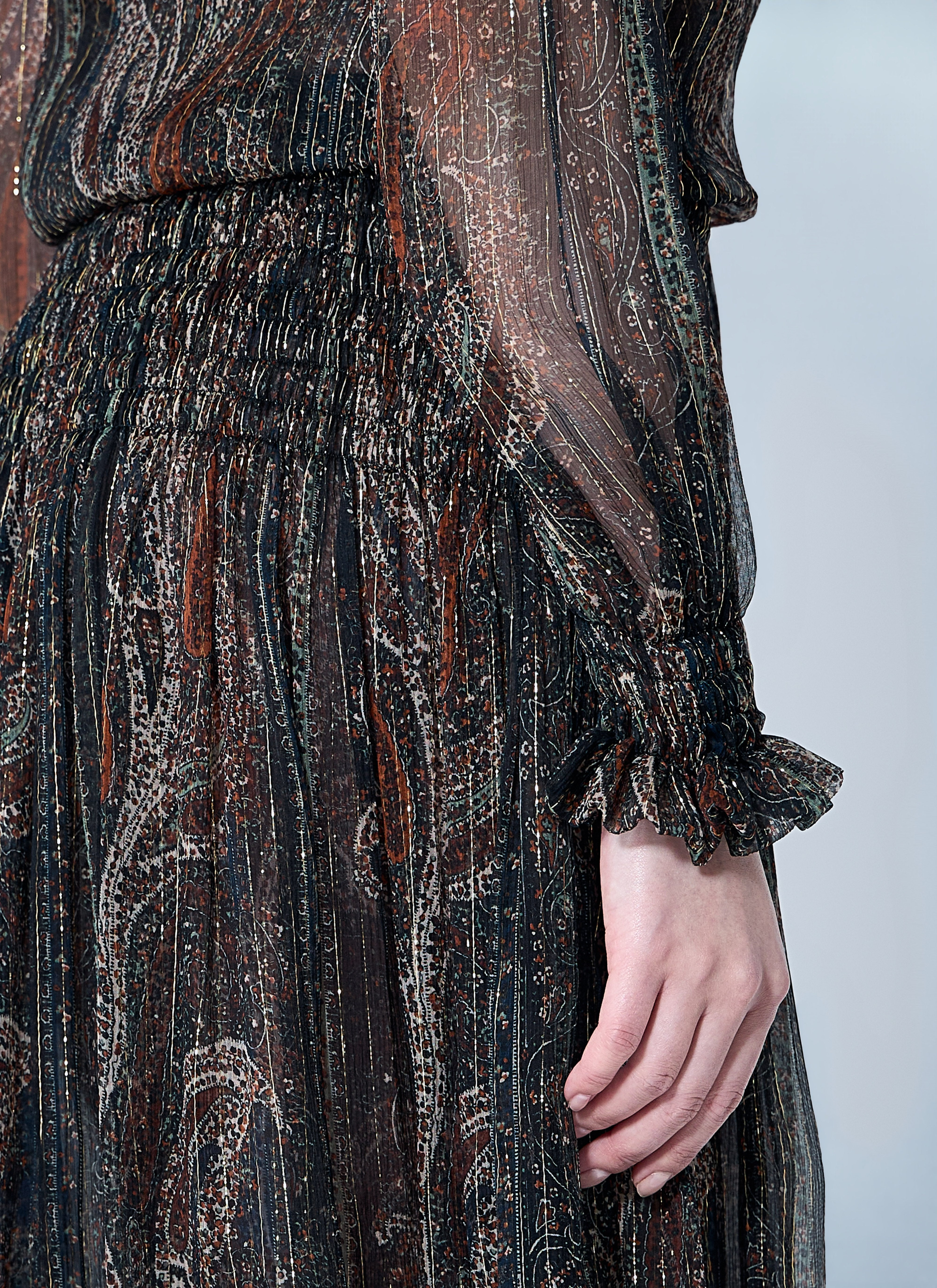 Saint Laurent Women Lavallière Paisley Silk Crepon Maxi Dress - 6