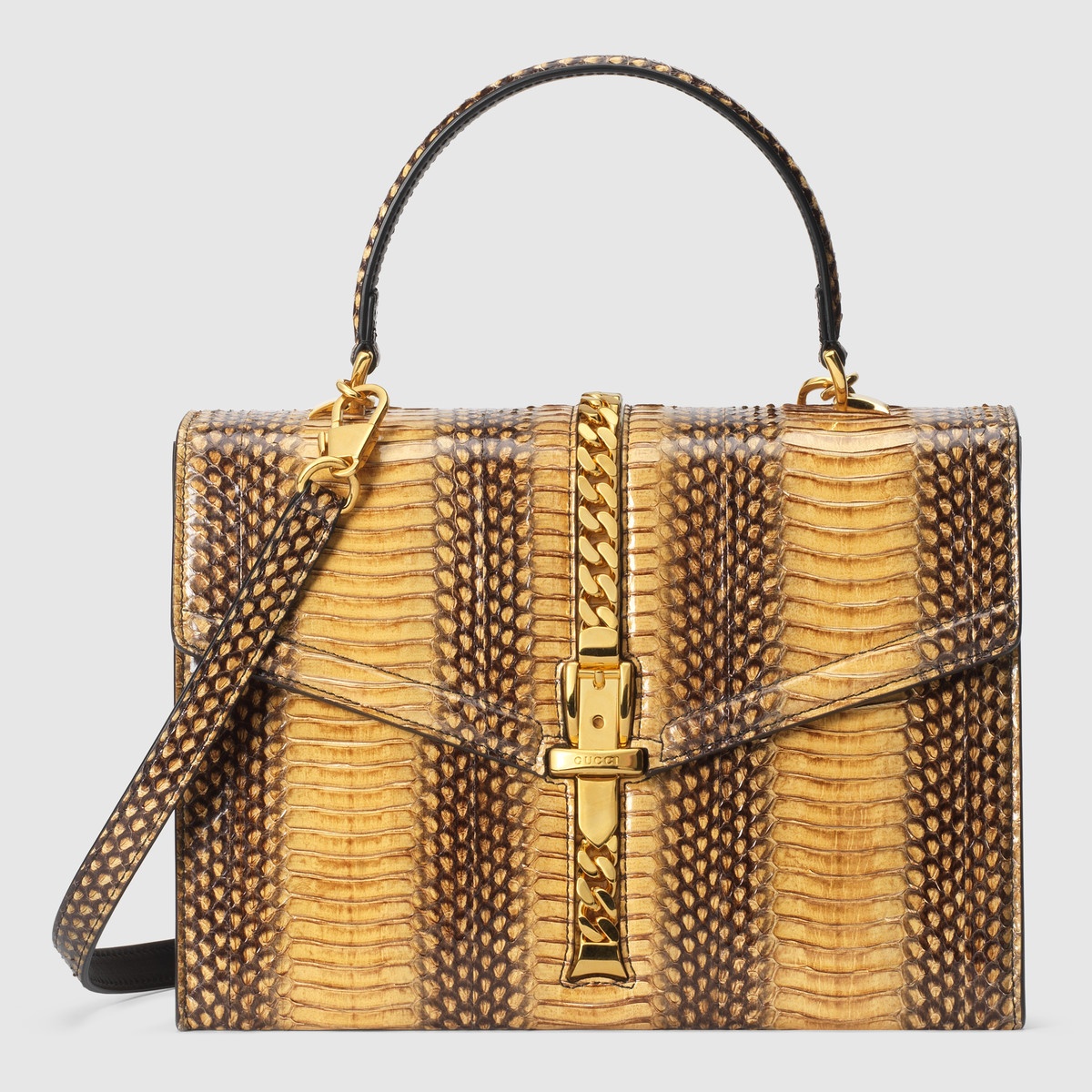 Sylvie 1969 snakeskin small top handle bag - 1