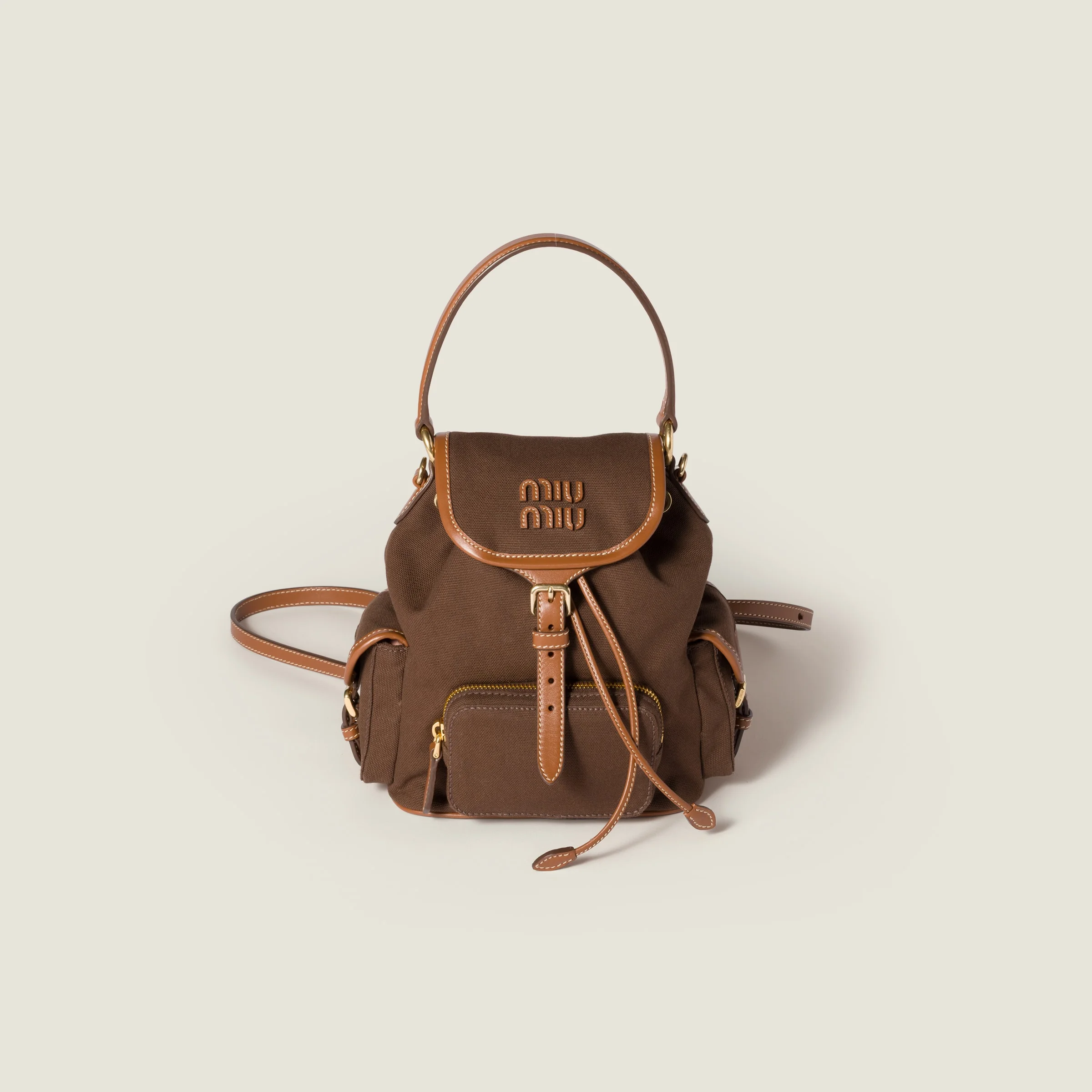 Canvas and leather backpack - 1