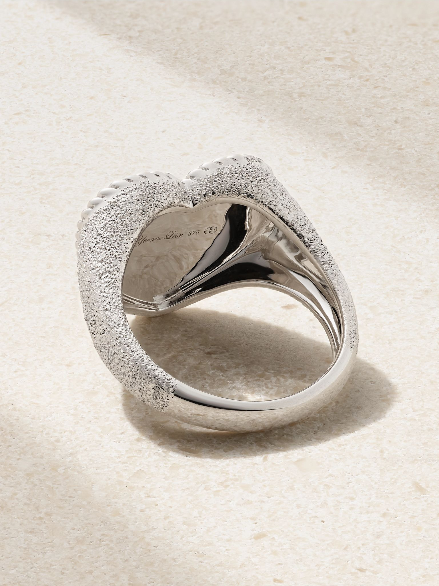 Chevalière Coeur Pailletee 9-karat white gold diamond ring Gold - 3