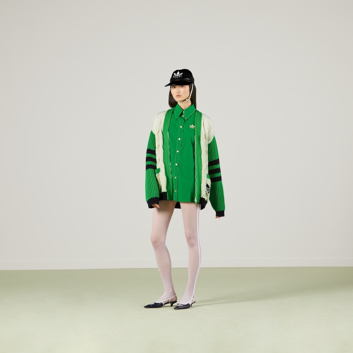 adidas x Gucci pleated cotton shirt - 2