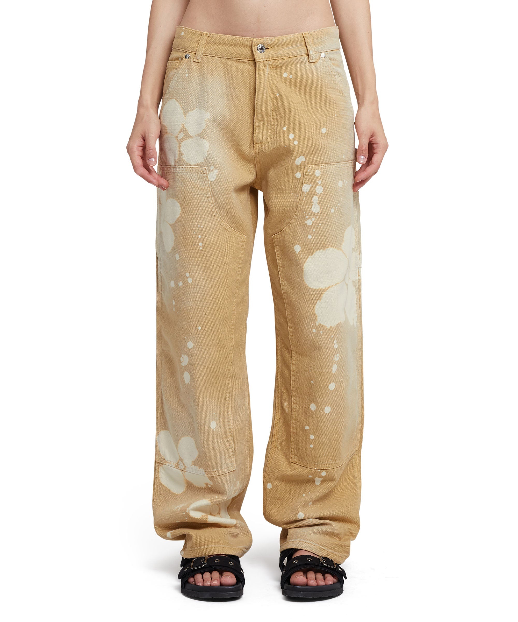 Workwear pants with tie-dye daisies - 2