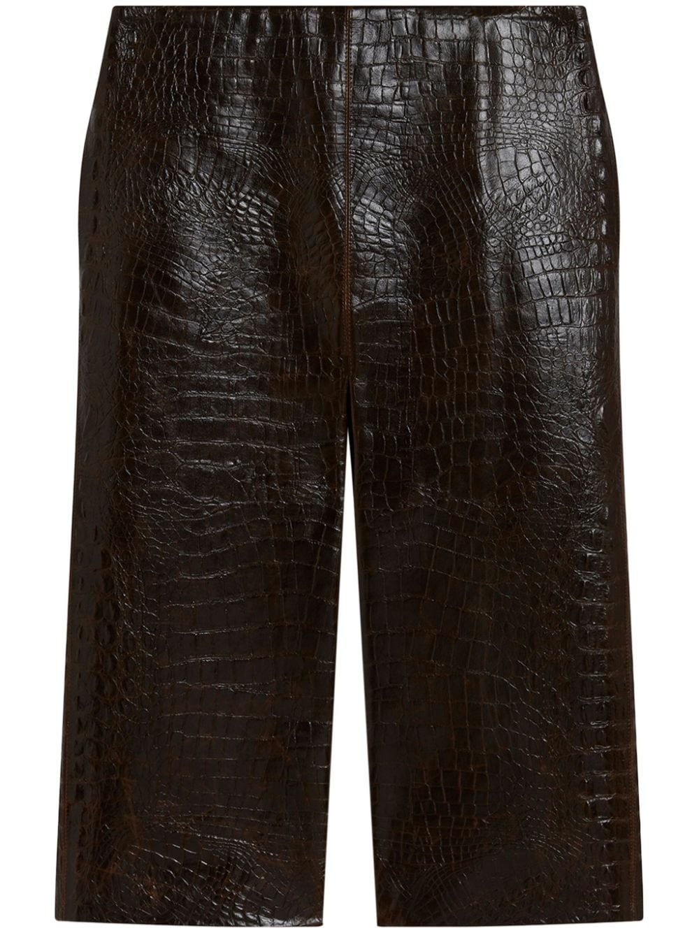 crocodile embossed midi skirt - 1