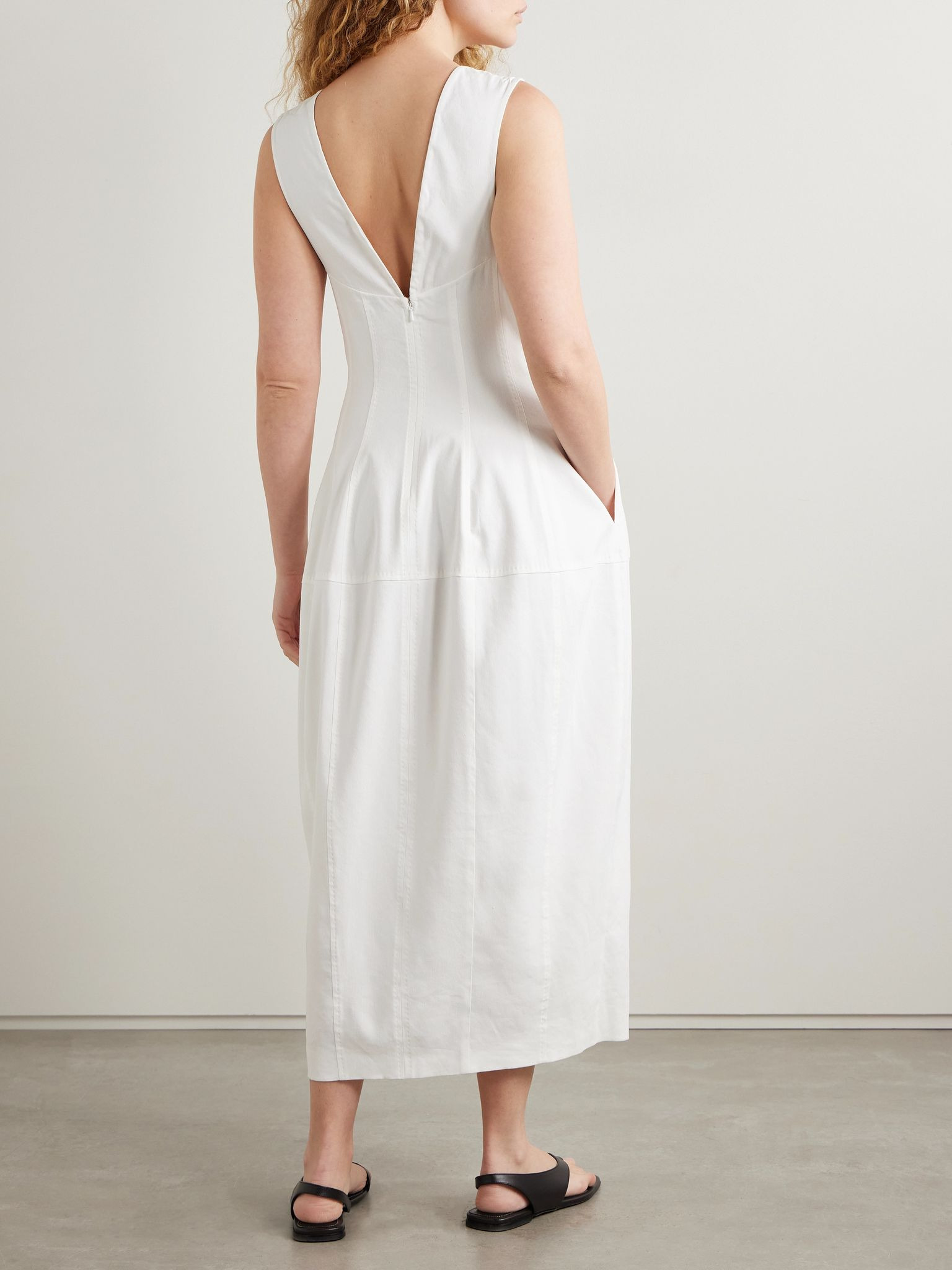 Organic hemp-blend midi dress White - 3