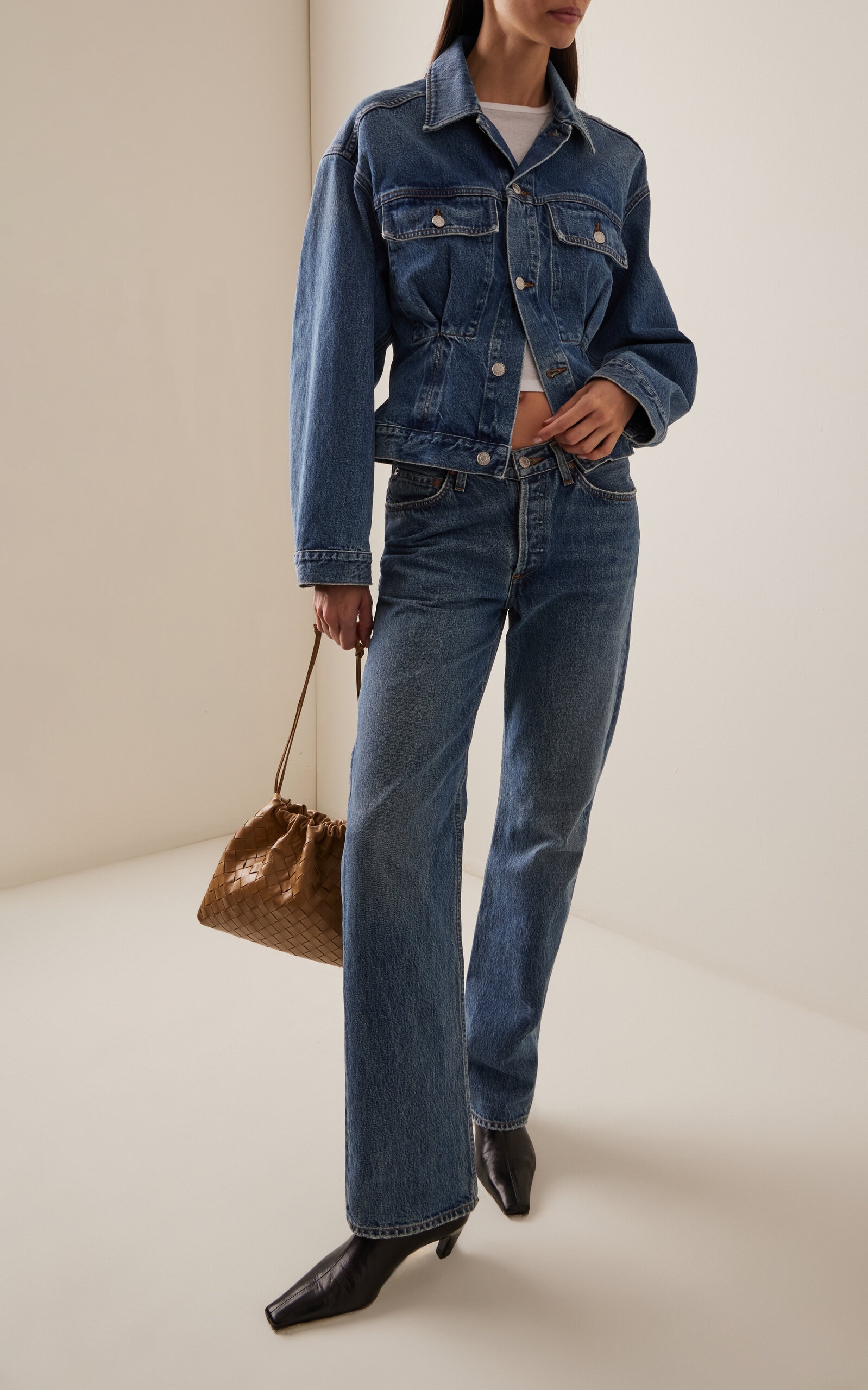 AGOLDE Zyla Cinch Denim Jacket medium wash | modaoperandi