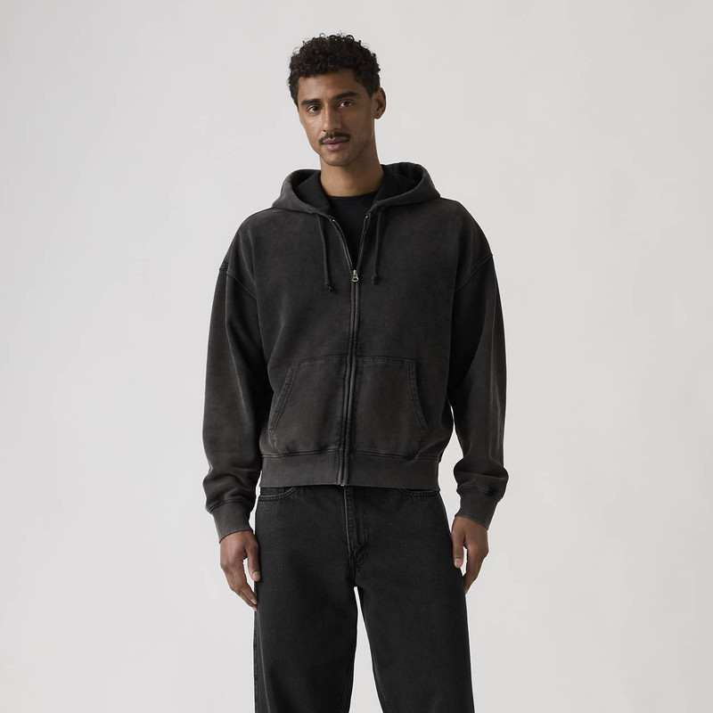 HAYES BOXY GRUNGE WASH FULL-ZIP SWEATSHIRT 3