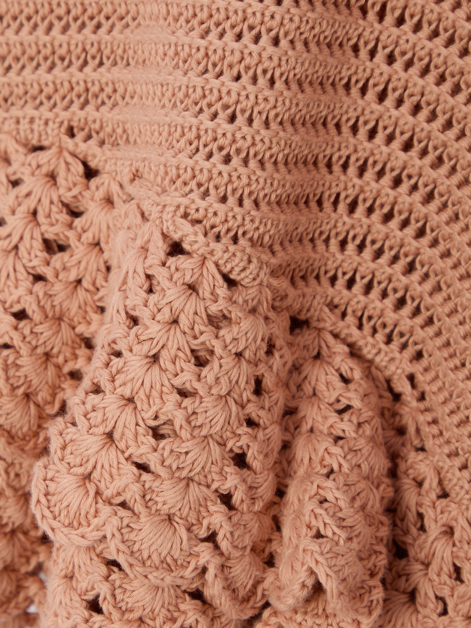 Ruffled crocheted cotton shorts Peach - 5