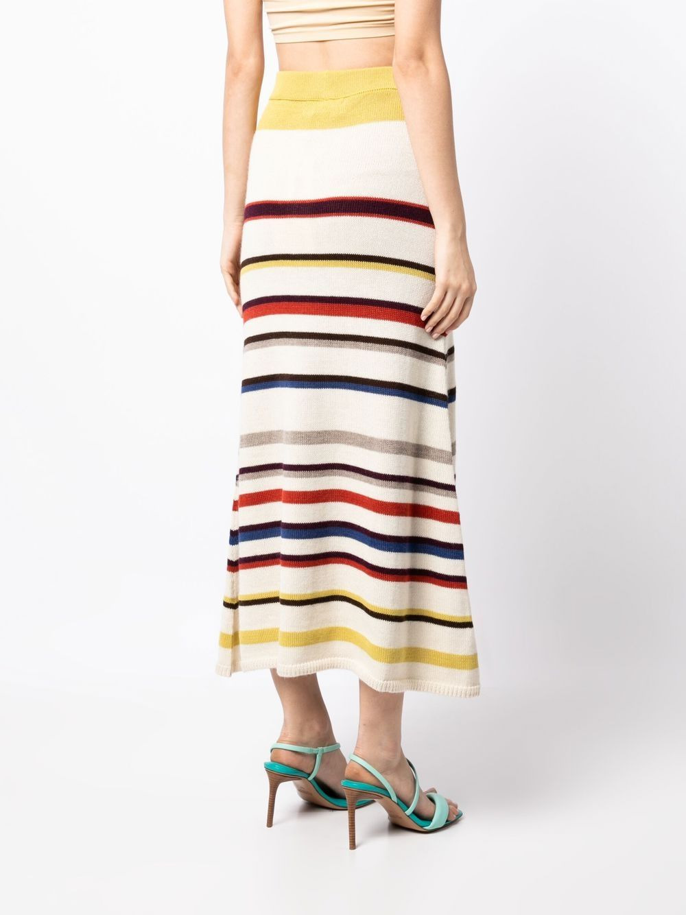 striped knit midi skirt - 4