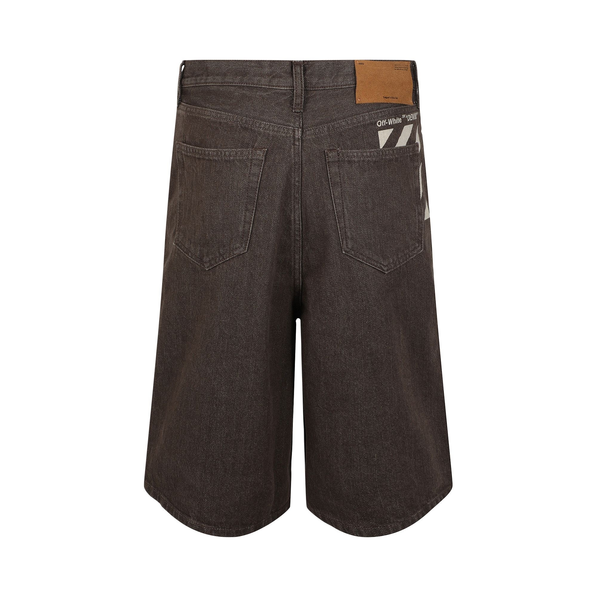 Off-White Mix Color Denim Shorts 'Brown' - 2