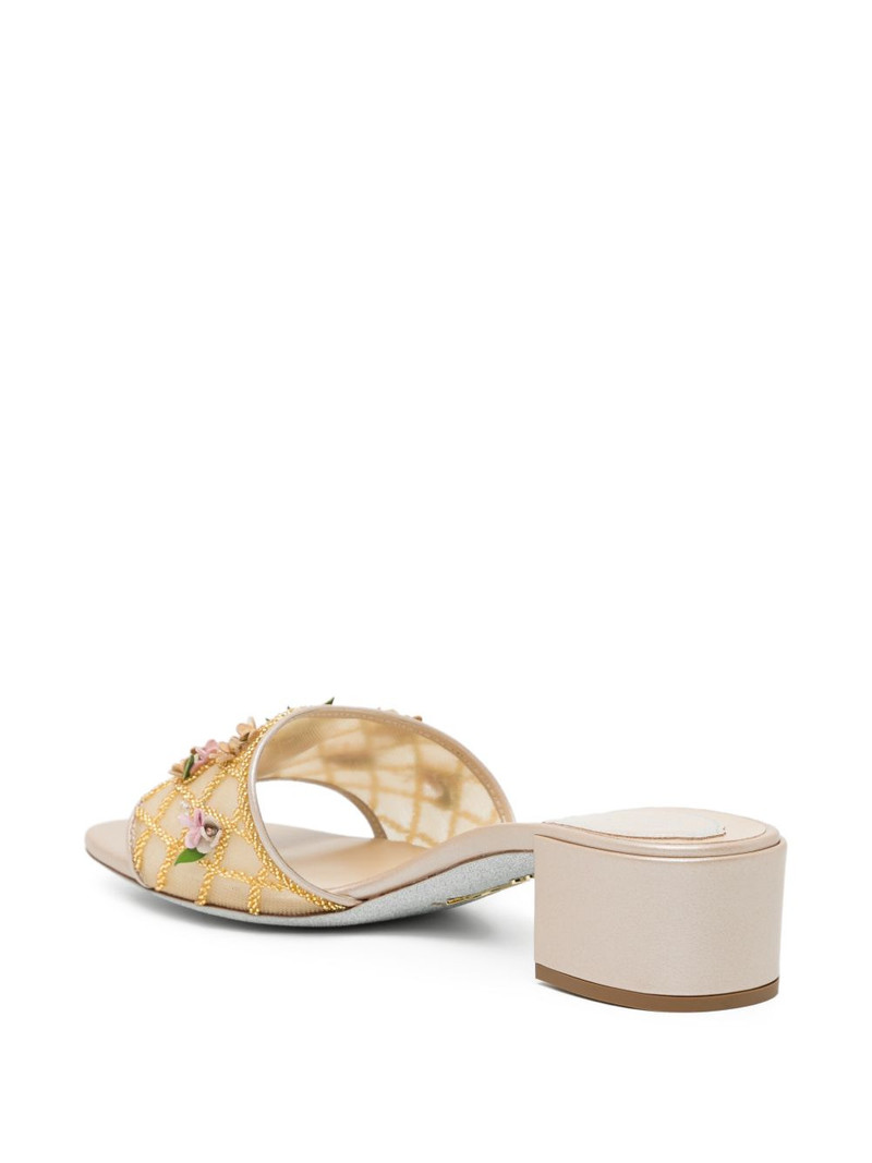 floral appliquéd heeled sandals 3