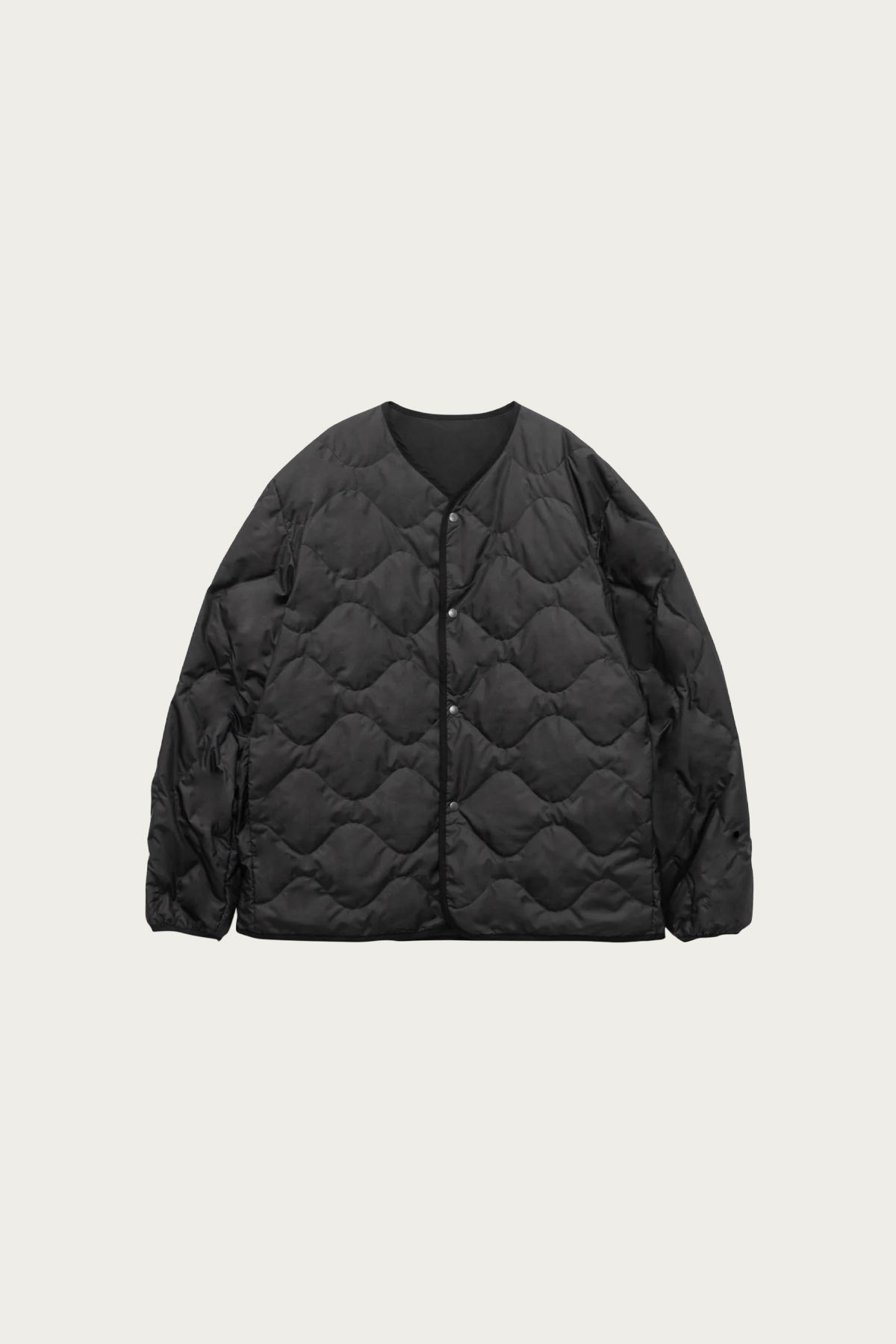 Reversible Down Cardigan - Black - 2