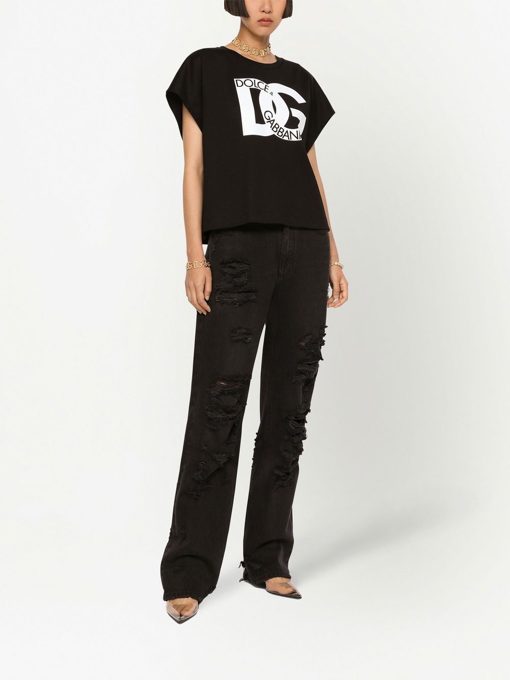 ripped straight-leg jeans - 3