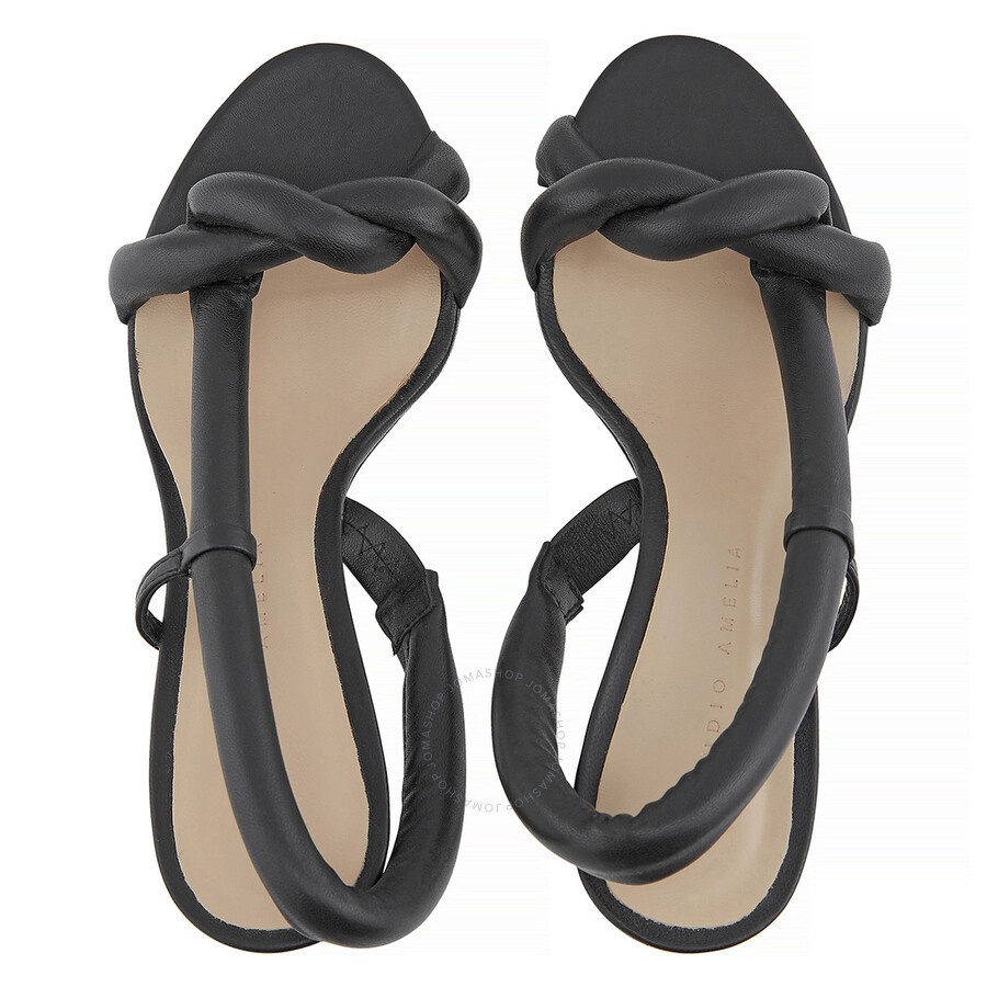 Studio Amelia Ladies Black Tubular Pretzel Heeled Sandals, Brand Size 35 ( US Size 5 ) - 3