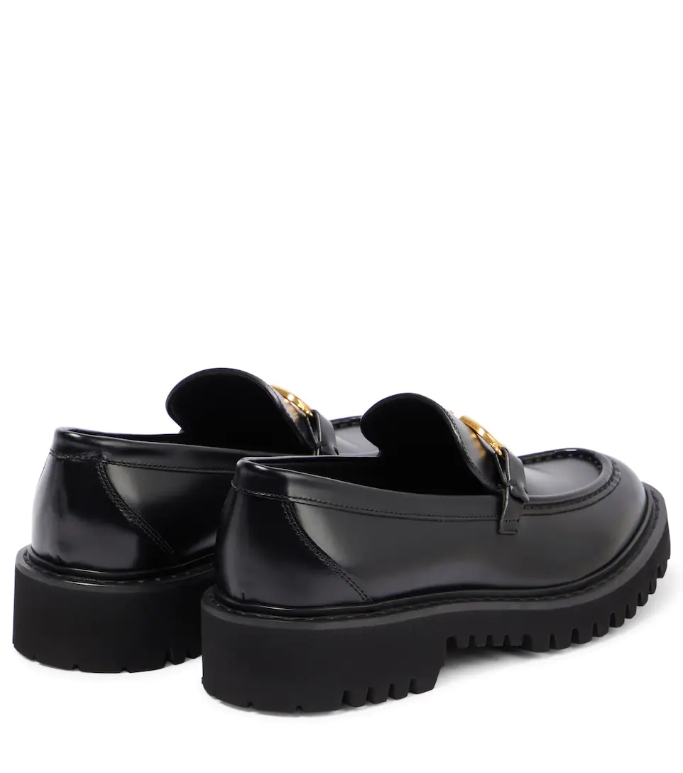 VLogo leather loafers - 3